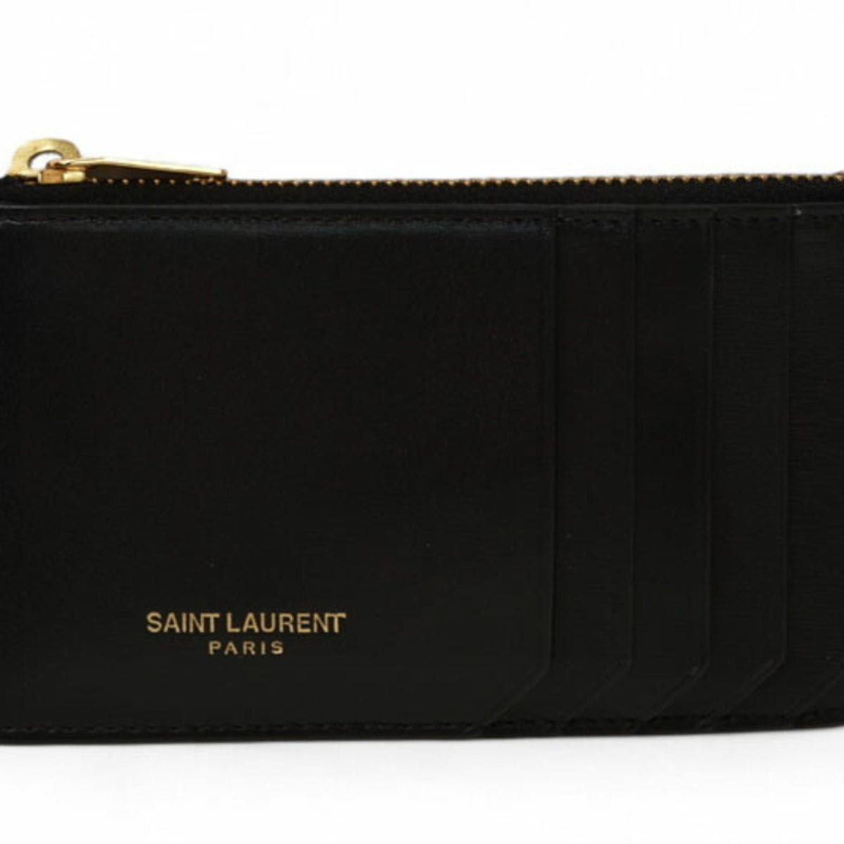 Yves Saint Laurent Black Leather Card Wallet (Pre-Owned)