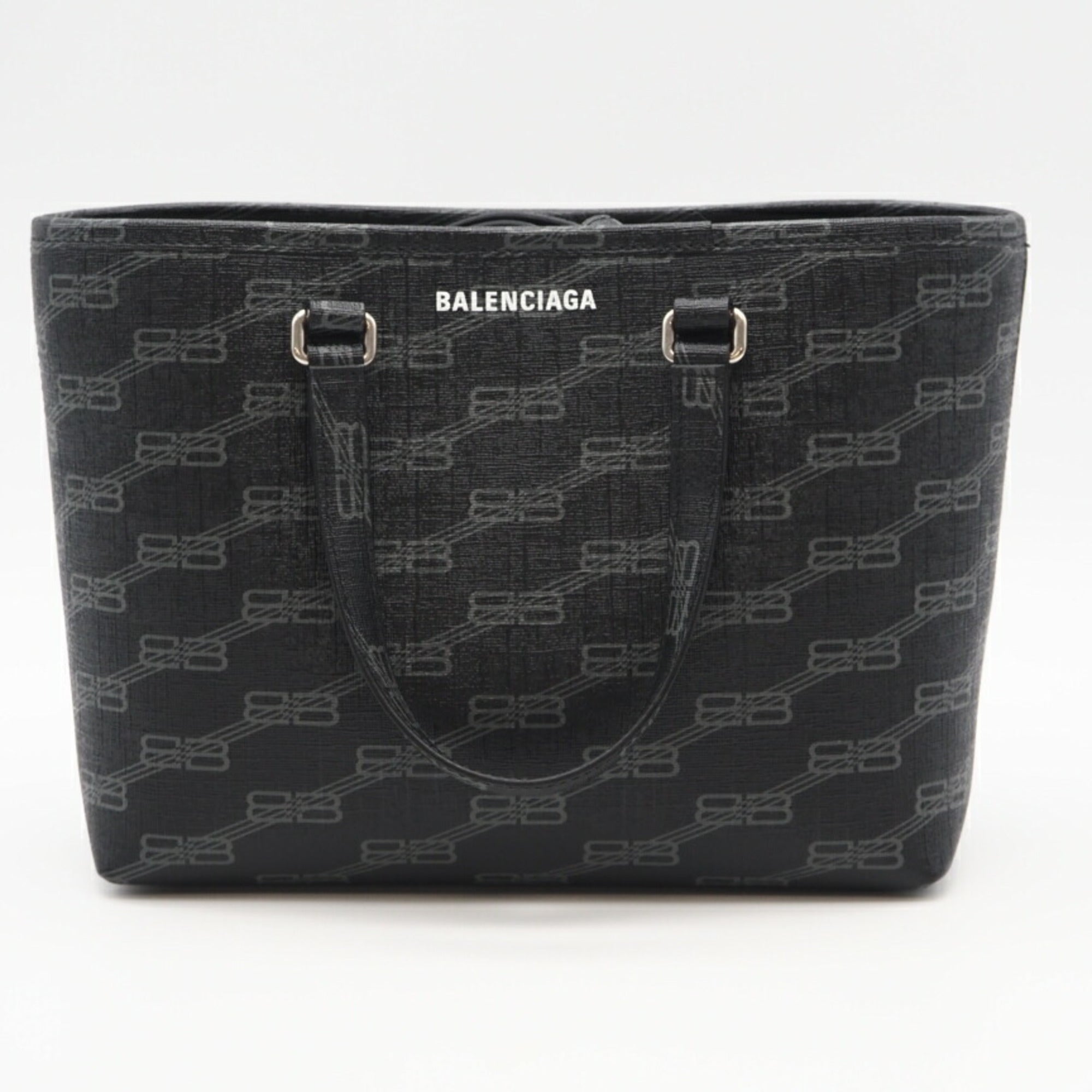 Balenciaga Black Gray Coated Canvas Tote Bag (Pre-Owned)