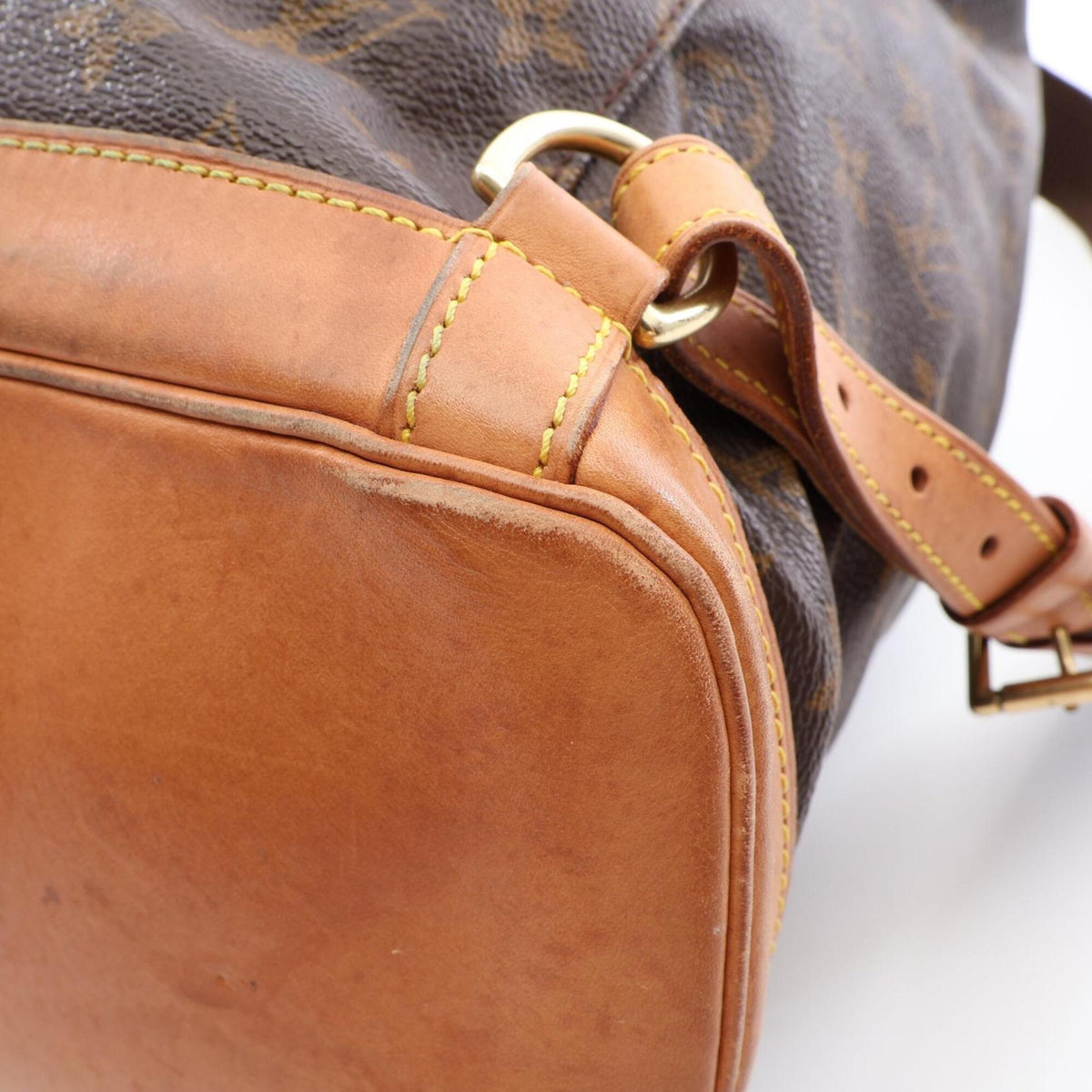 Louis Vuitton Brown Coated Canvas Leather Backpack Handbag (Pre-Owned)