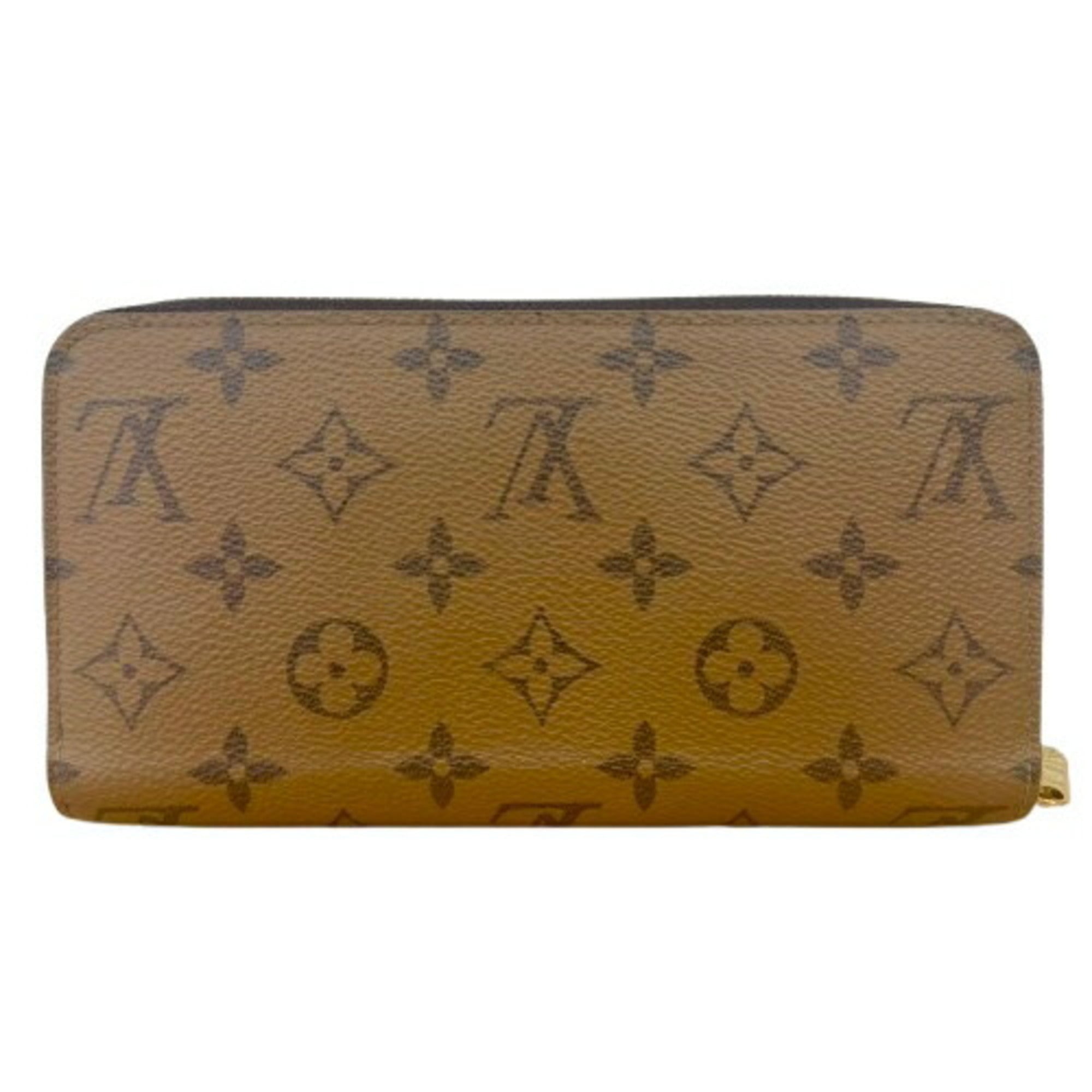 Louis Vuitton Monogram Reverse Brown Leather Long Wallet (Bi-Fold) (Pre-Owned)