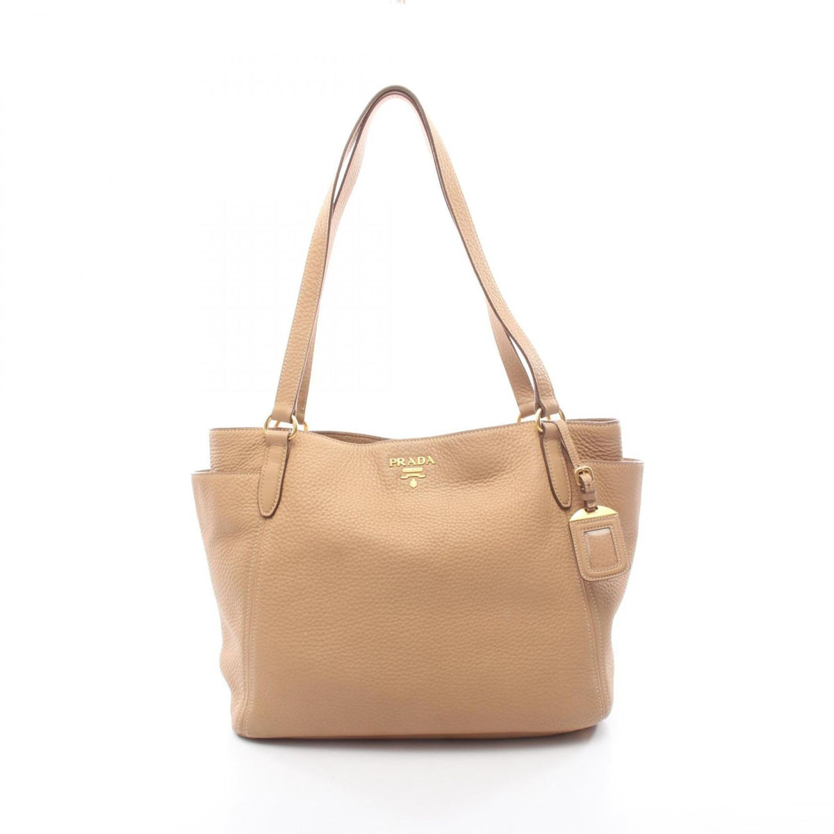 Prada Beige Leather Handbag Tote Bag (Pre-Owned)