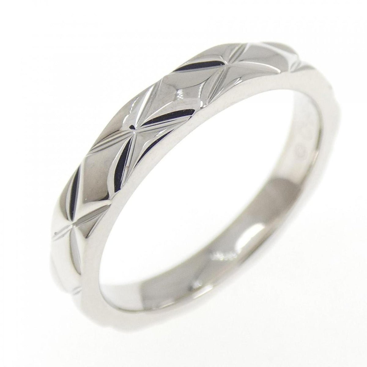 Chanel Platinum Platinum 950 Band Ring (Pre-Owned)
