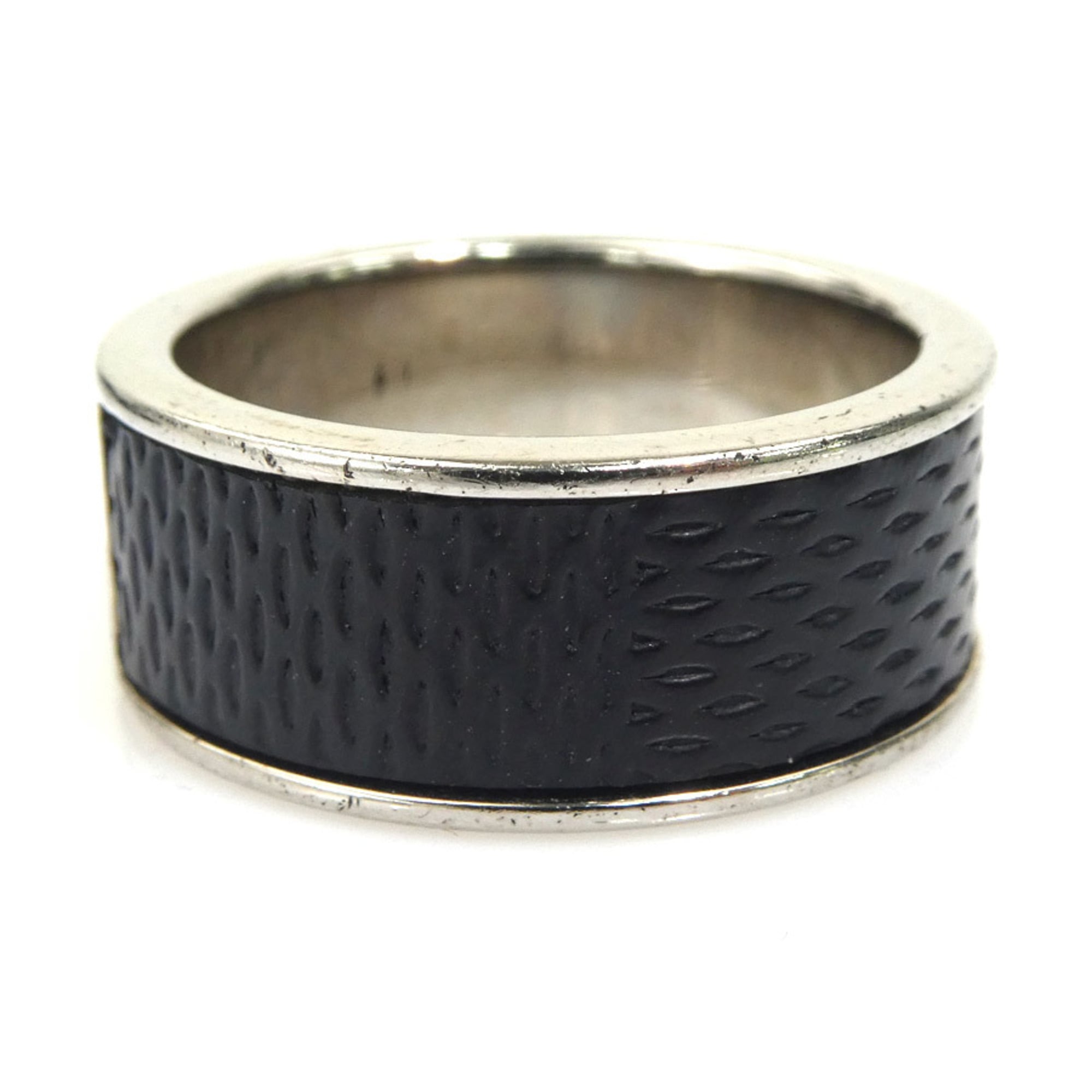 Louis Vuitton Black Damier Canvas Metal Band Ring (Pre-Owned)