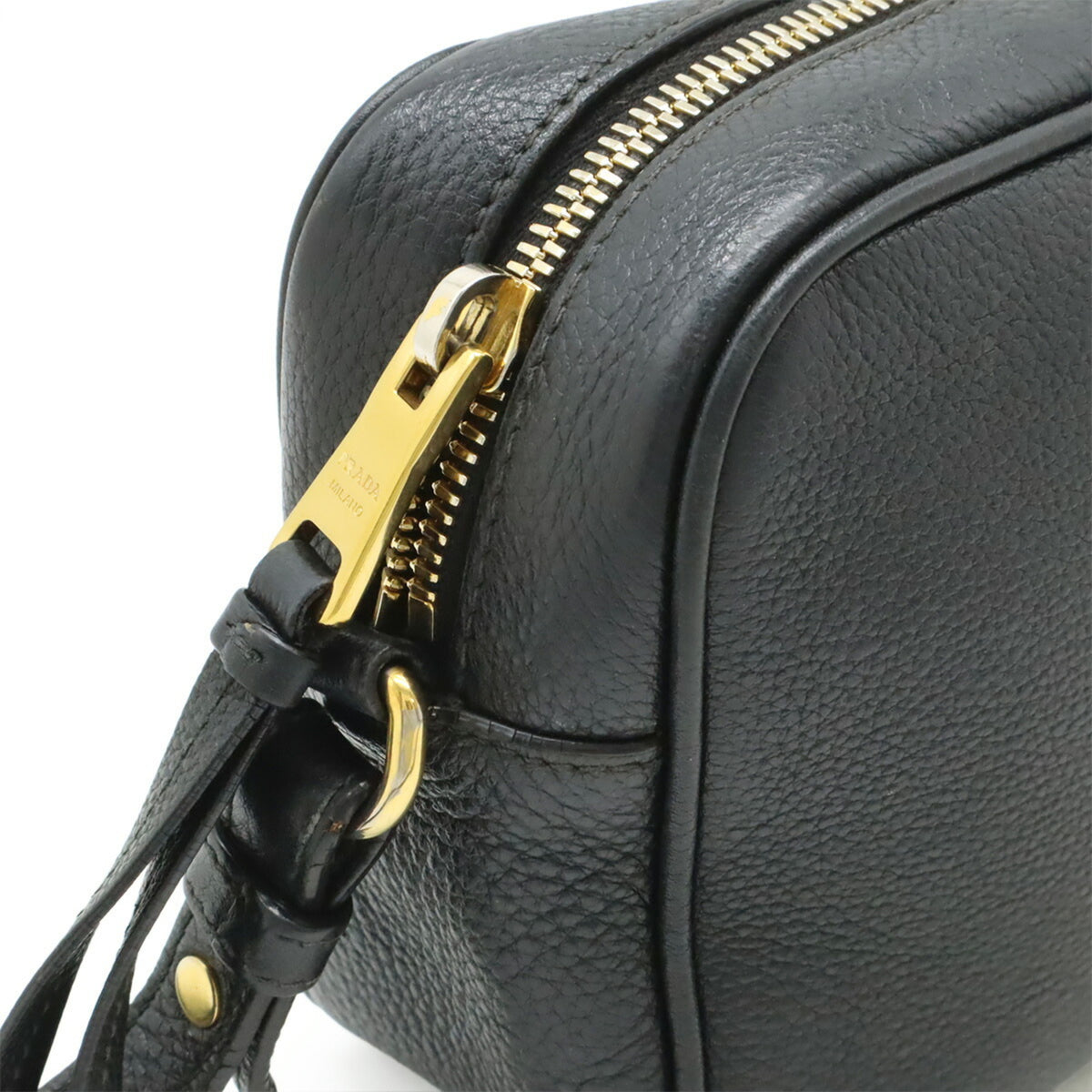 Prada Black Nero Leather Pochette Shoulder Bag (Pre-Owned)