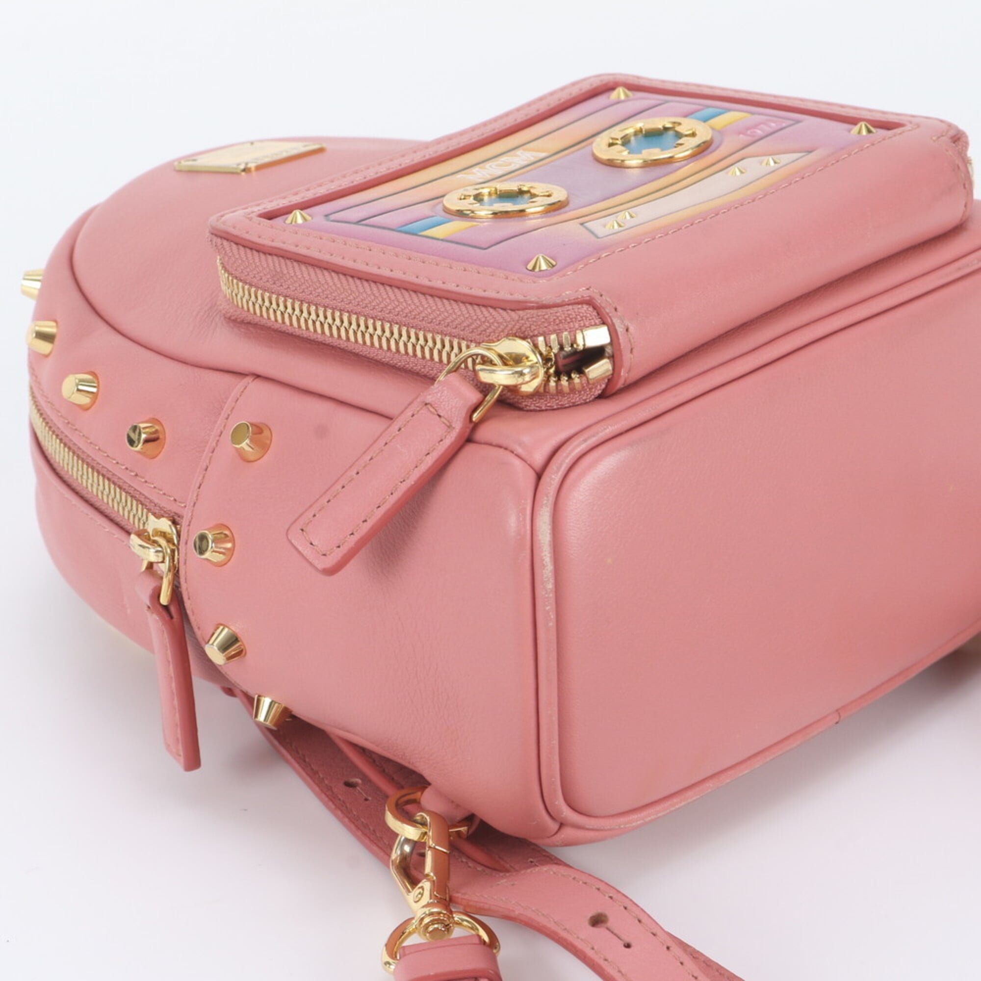 Mcm Pink Leather Shoulder Bag (Pre-Owned)