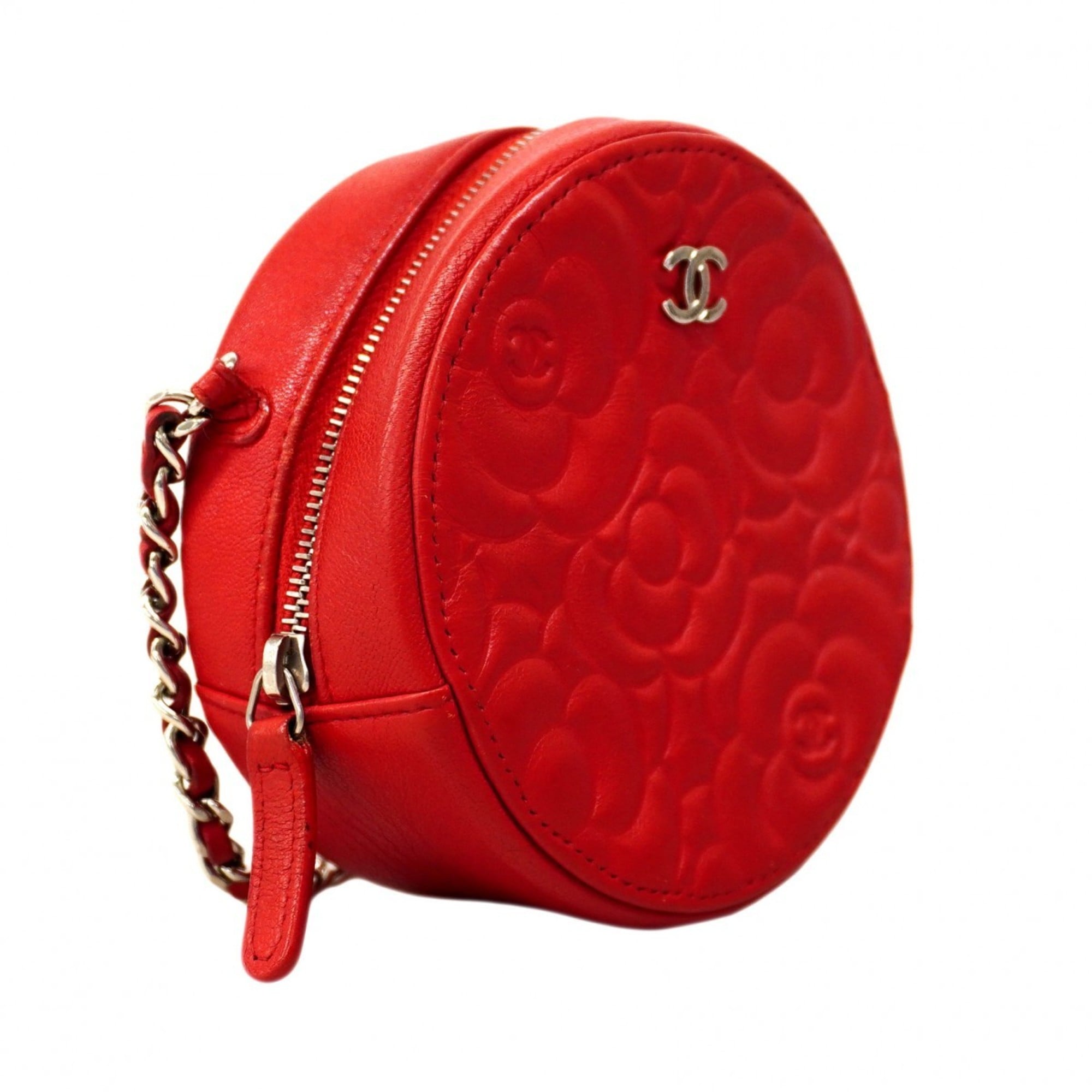 Chanel Red Color Leather Shoulder Bag (Pre-Owned)