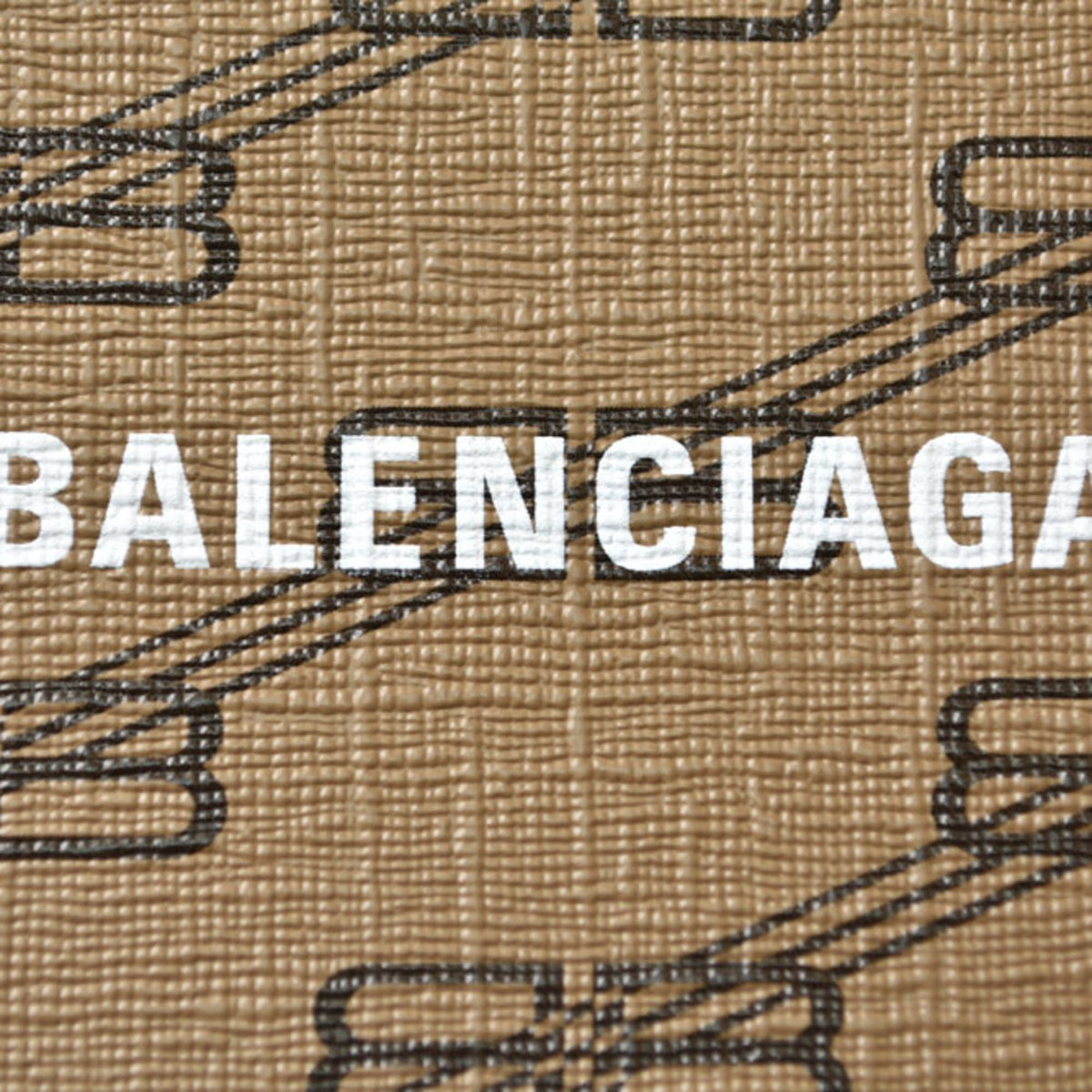 Balenciaga Brown Coated Canvas Pouch (Pre-Owned)