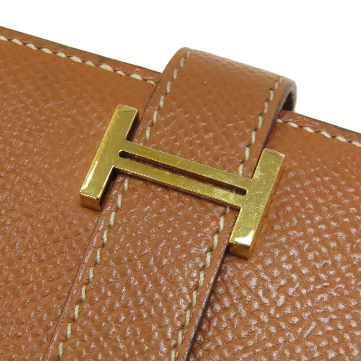 Hermes Gold Brown Epsom Leather Long Wallet (Bi-Fold) (Pre-Owned)