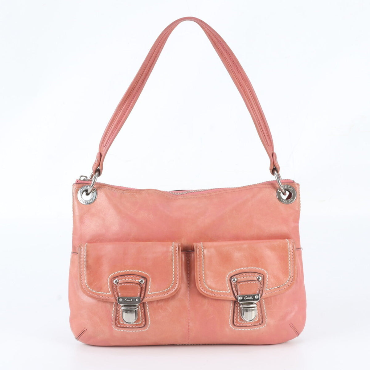 Coach Pink Leather Handbag Shoulder Bag Tote Bag (Pre-Owned)