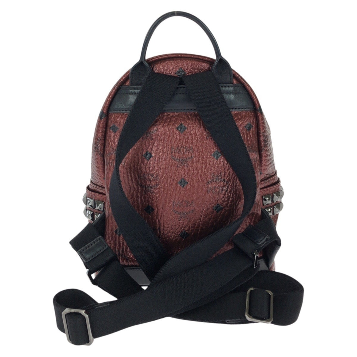 Mcm Bordeaux Red Color Wine Pvc Leather Backpack (Pre-Owned)