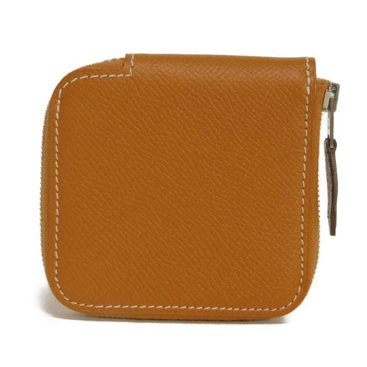 Hermes Brown Light Brown Epsom Leather Silk Coin Purse/Coin Case (Pre-Owned)