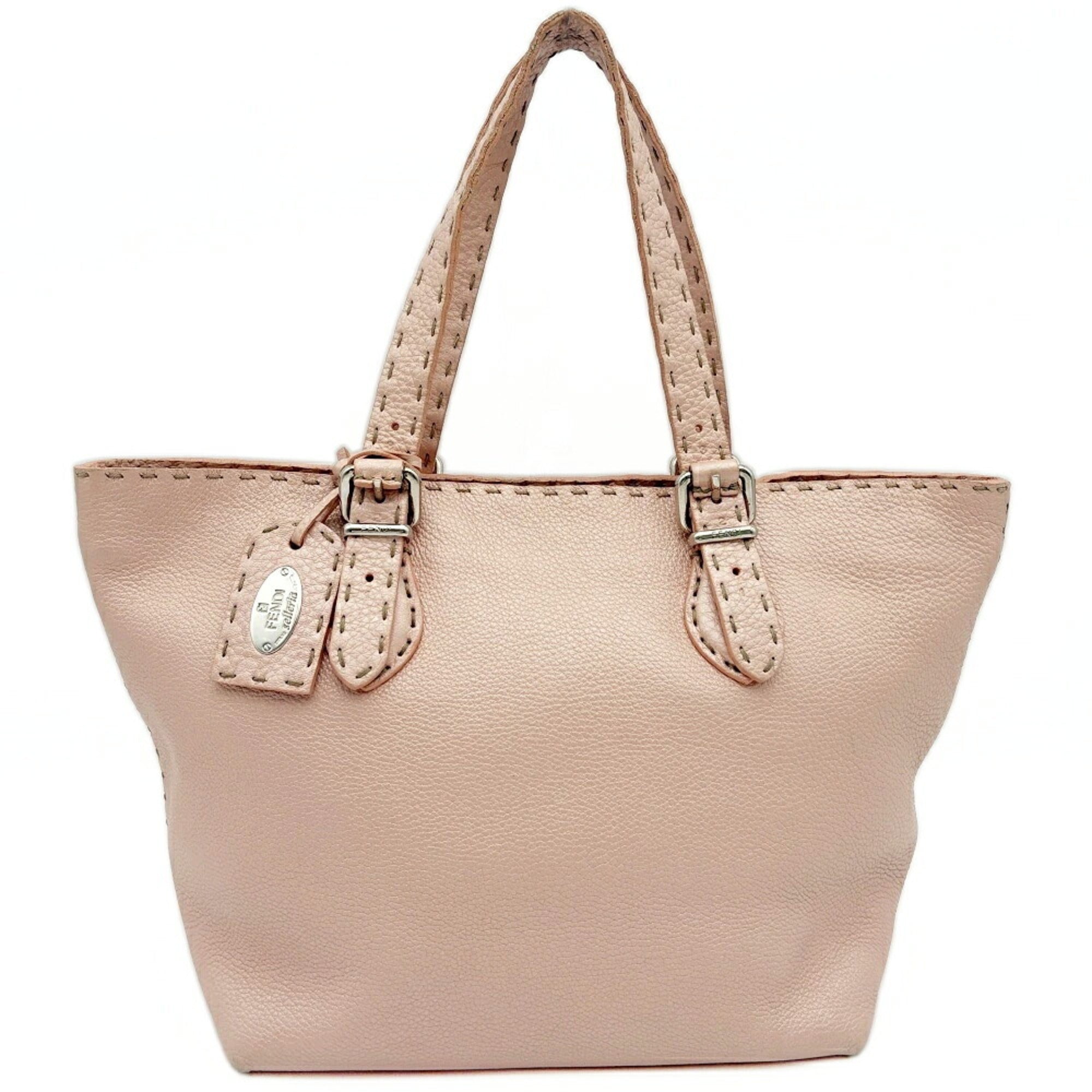 Fendi Pink Leather Tote Bag (Pre-Owned)