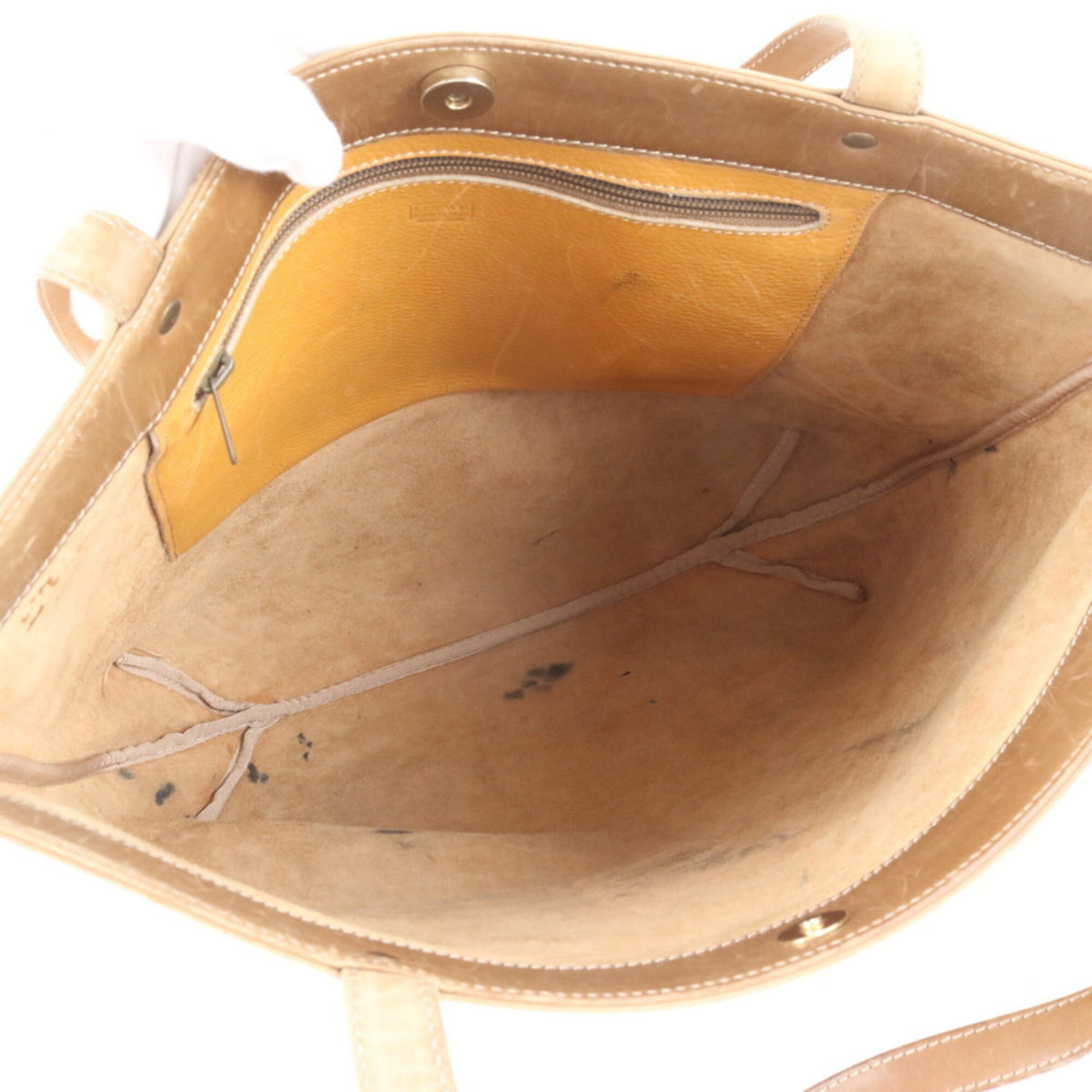 Loewe Brown Orange Leather Handbag Shoulder Bag Tote Bag (Pre-Owned)