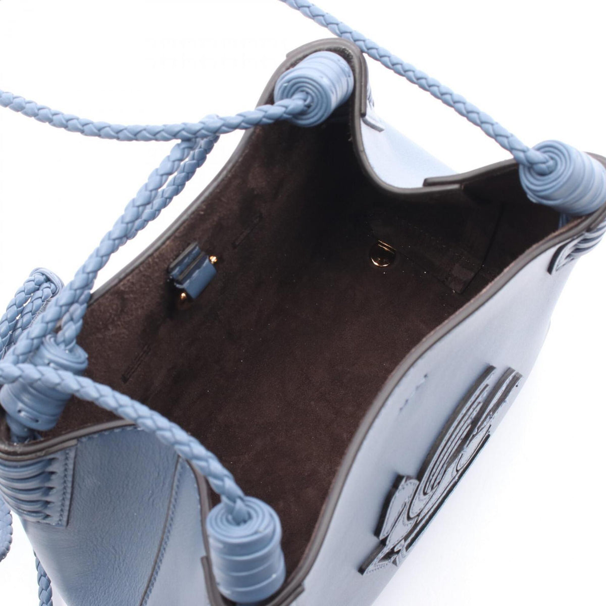 Etro Blue Leather Tote Bag (Pre-Owned)