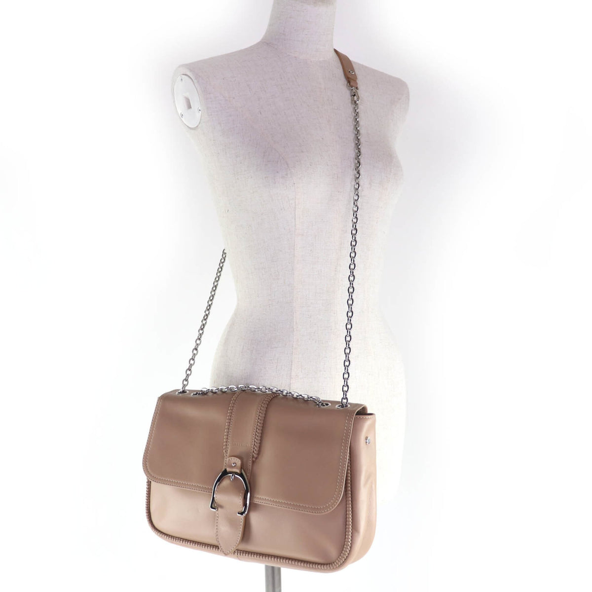 Longchamp Brown Leather Handbag Shoulder Bag (Pre-Owned)
