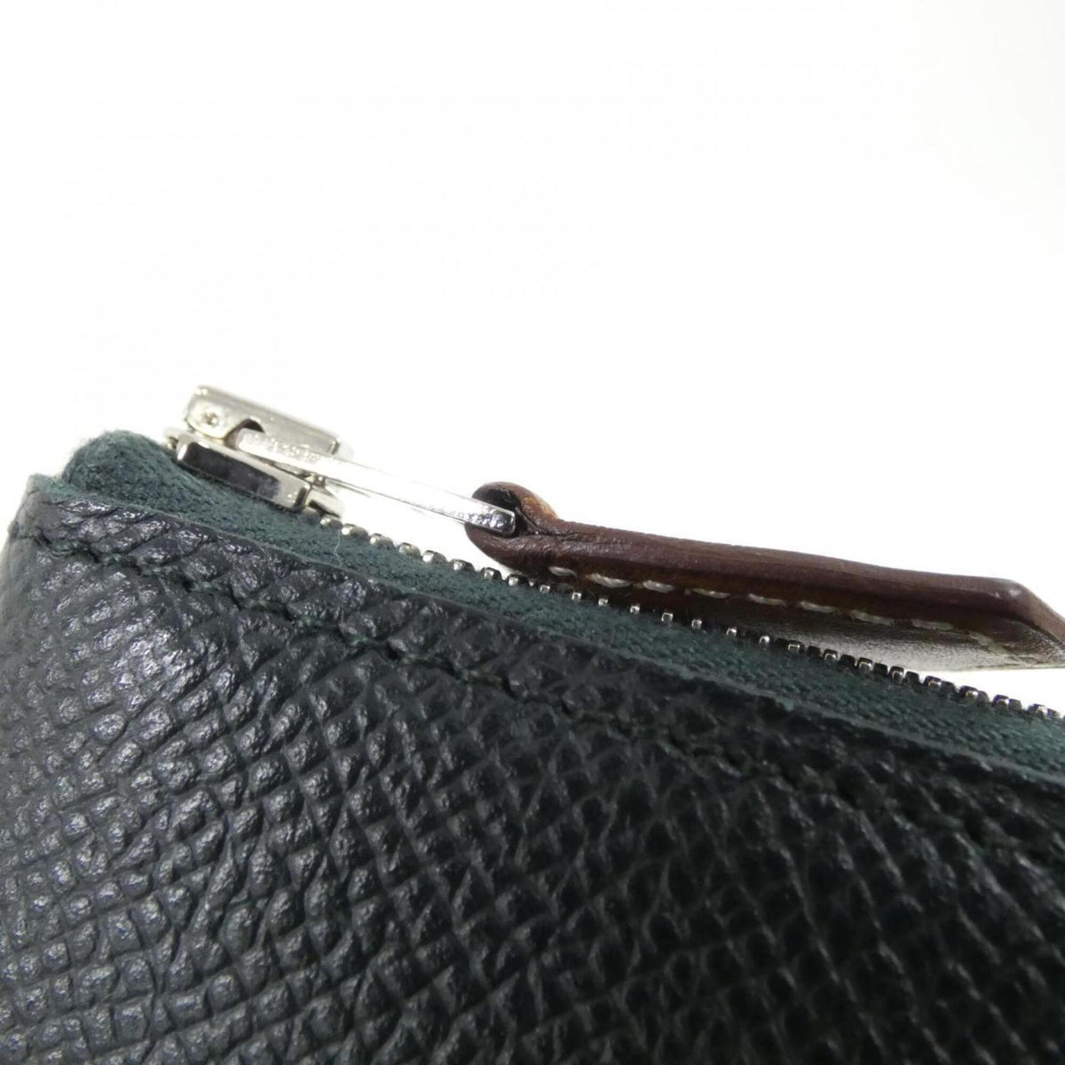 Hermes Green Rose Confetti Epsom Leather Silk Long Wallet (Bi-Fold) (Pre-Owned)