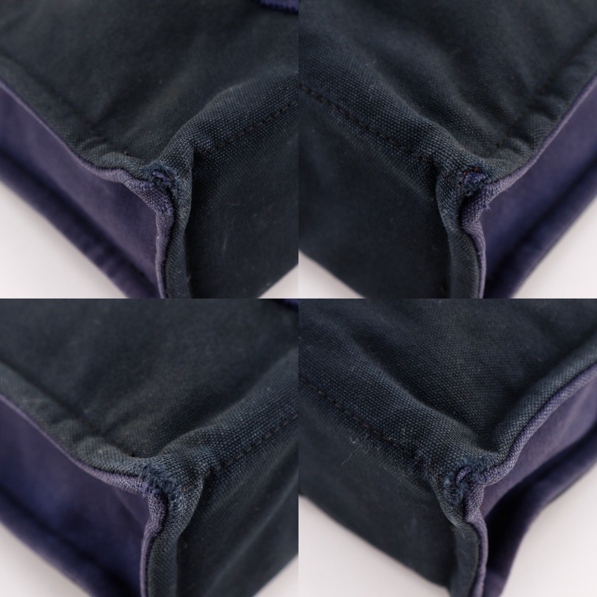 Hermes Black Navy Cotton Canvas Handbag (Pre-Owned)