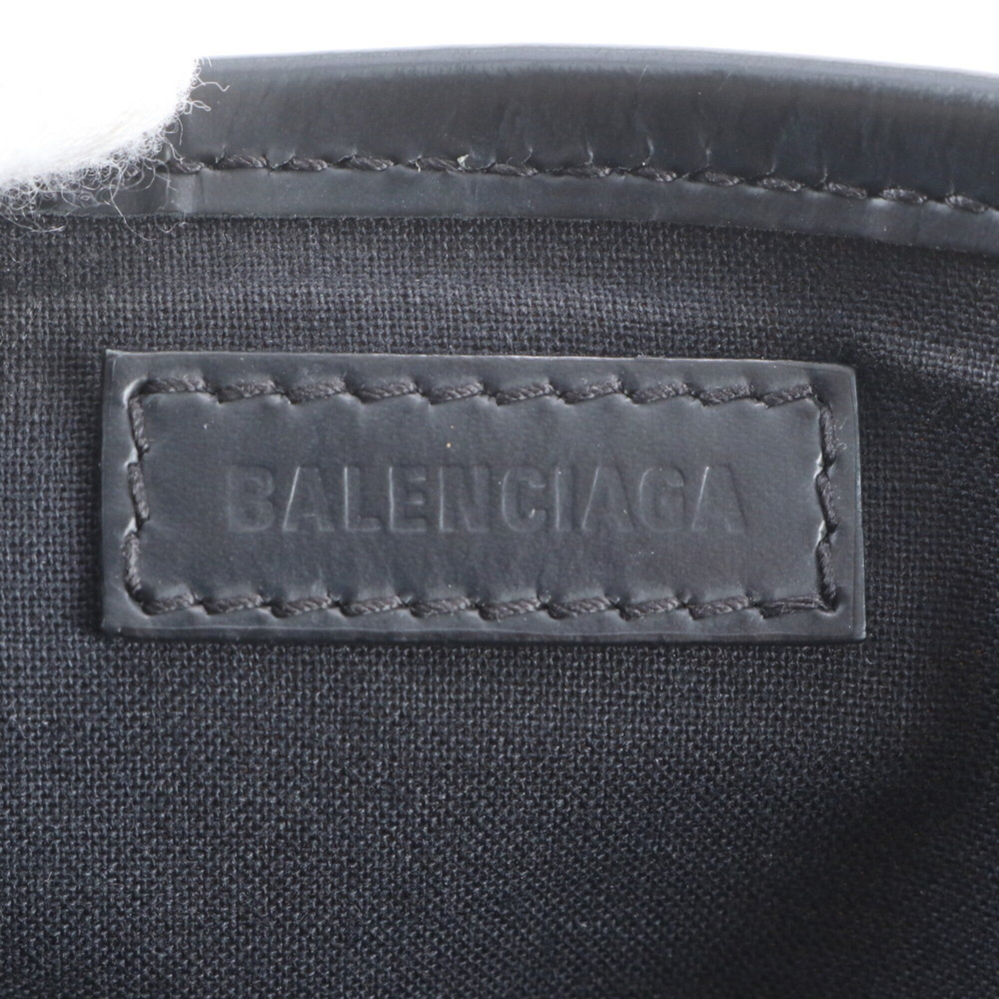 Balenciaga Black White Canvas Leather Handbag Tote Bag (Pre-Owned)
