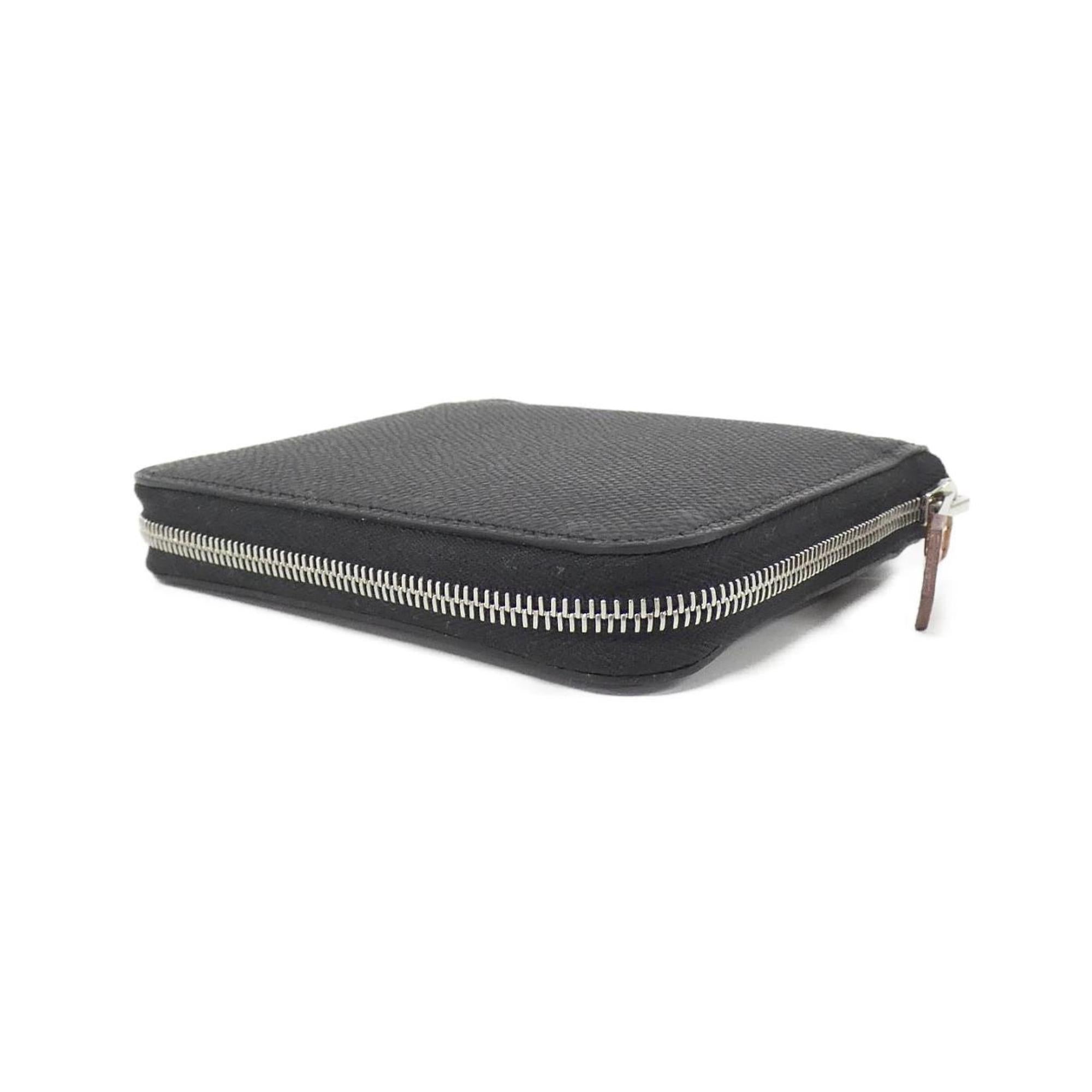 Hermes Black Cassis Epsom Leather Silk Wallet (Bi-Fold) (Pre-Owned)