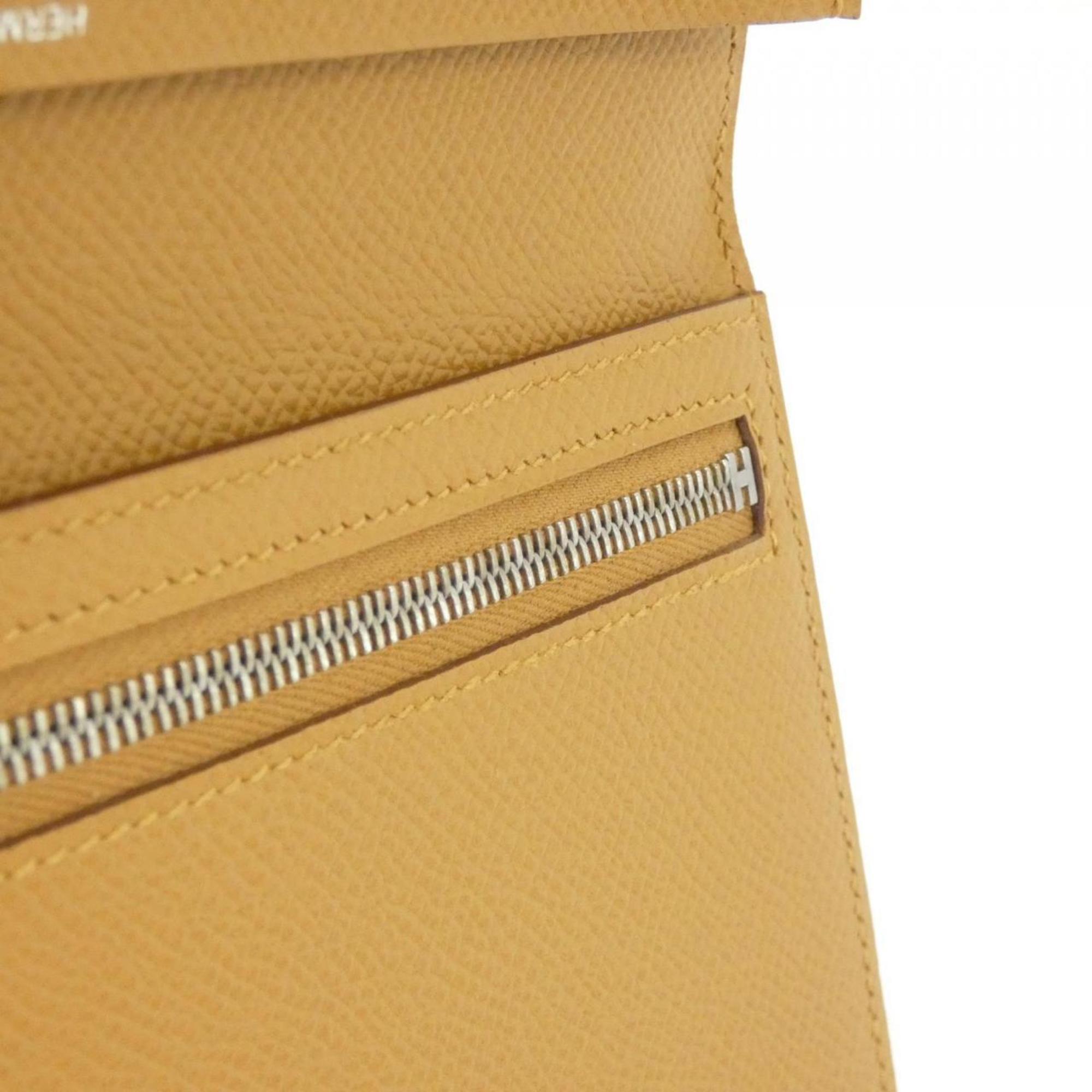 Hermes Brown Epsom Leather Long Wallet (Bi-Fold) (Pre-Owned)