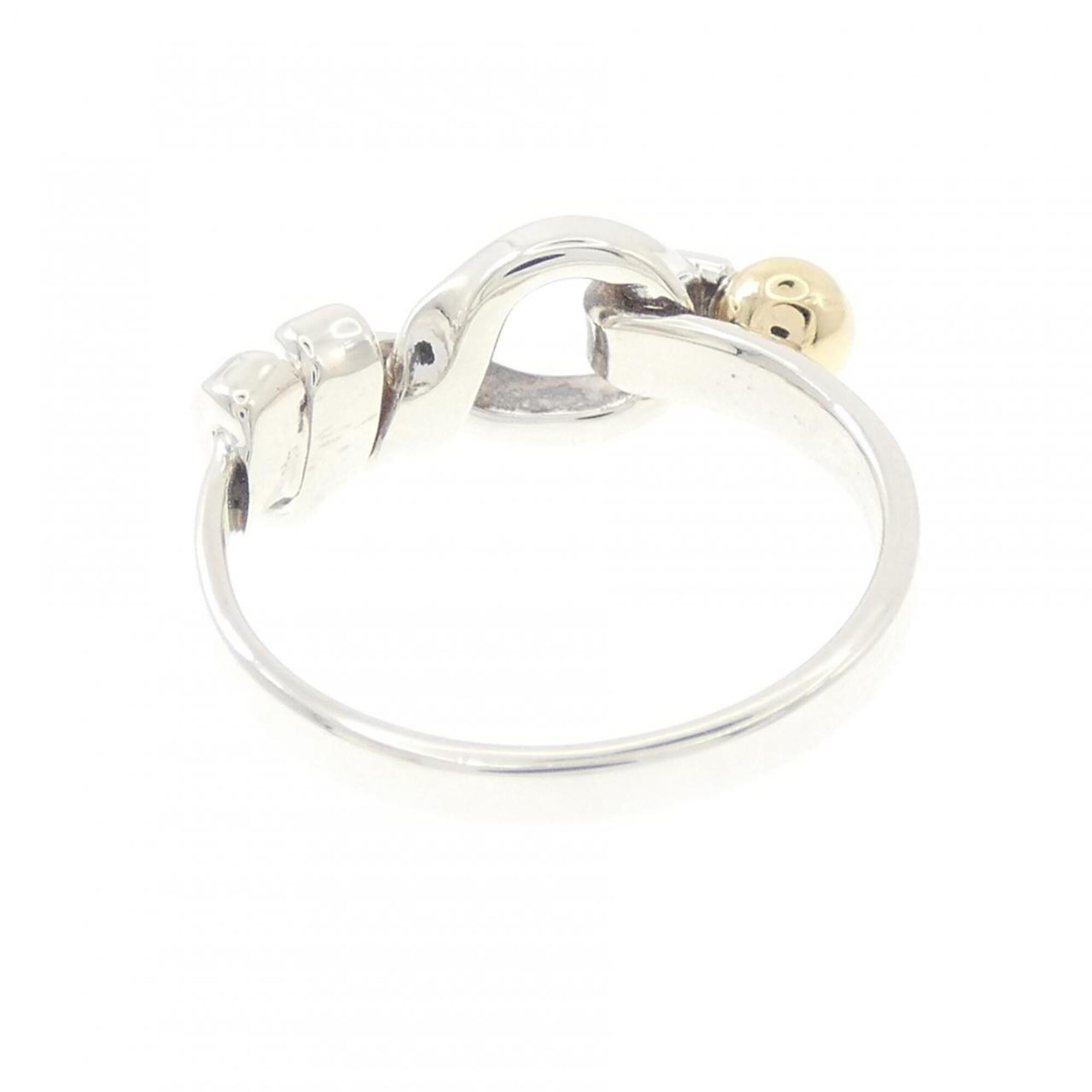 Tiffany Silver Yellow Gold Yellow Gold (18K) Silver 925 Band Ring (Pre-Owned)