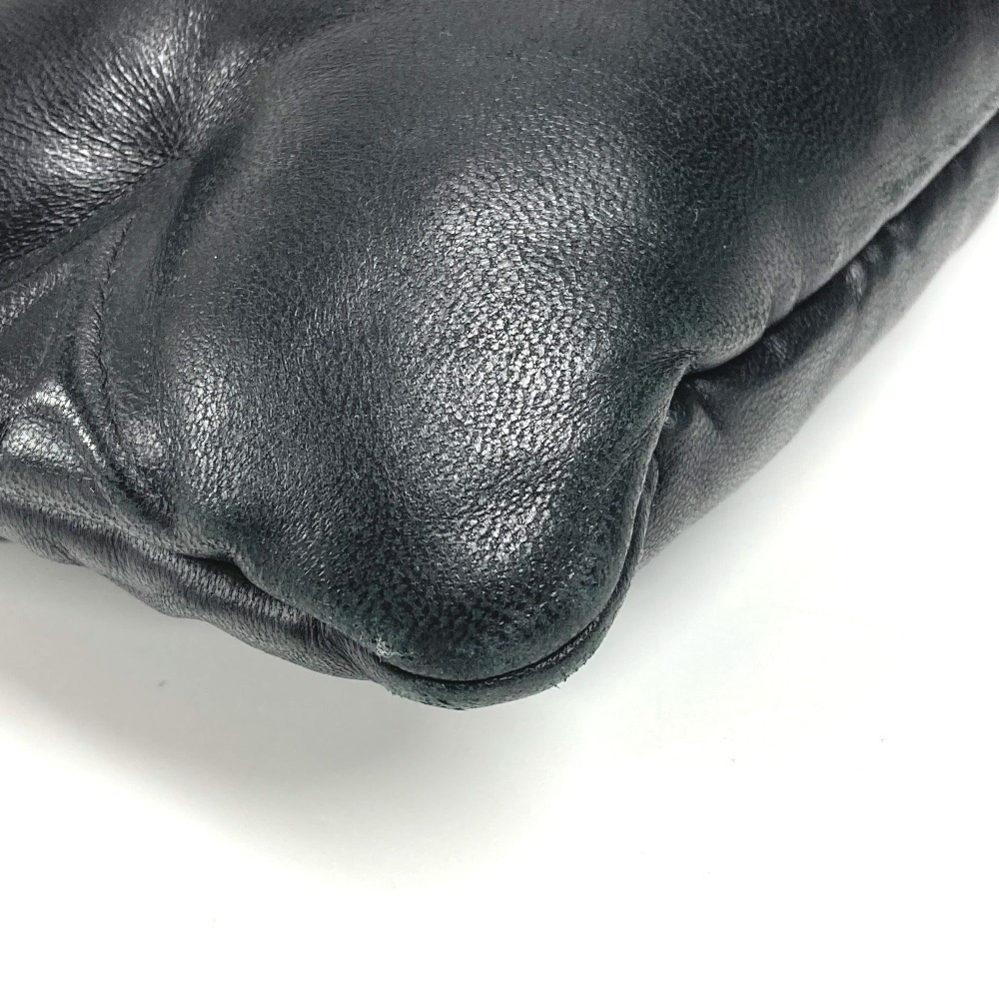 Louis Vuitton Black Noir Leather Clutch Bag Pochette Pouch (Pre-Owned)