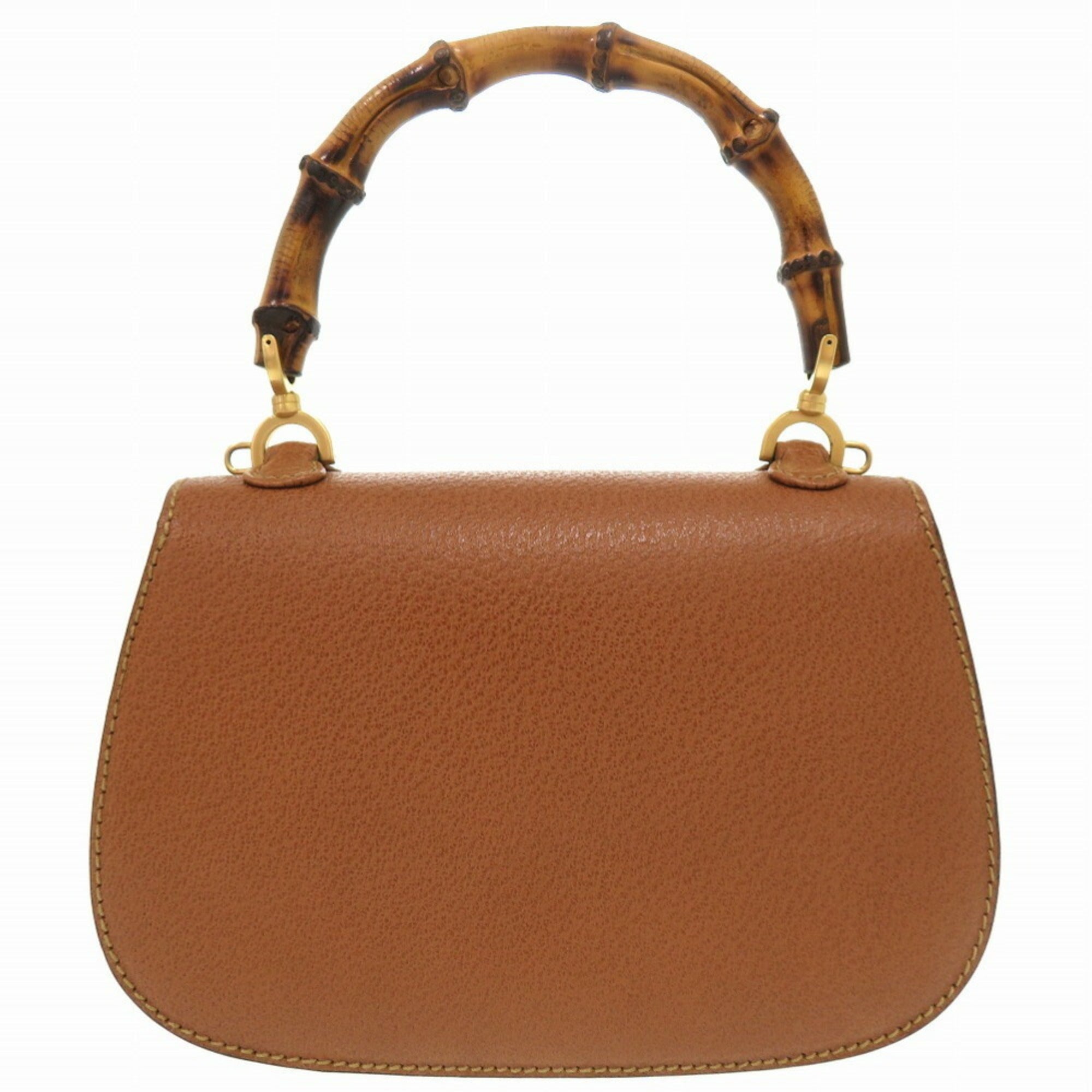 Gucci Brown Bamboo Leather Handbag (Pre-Owned)
