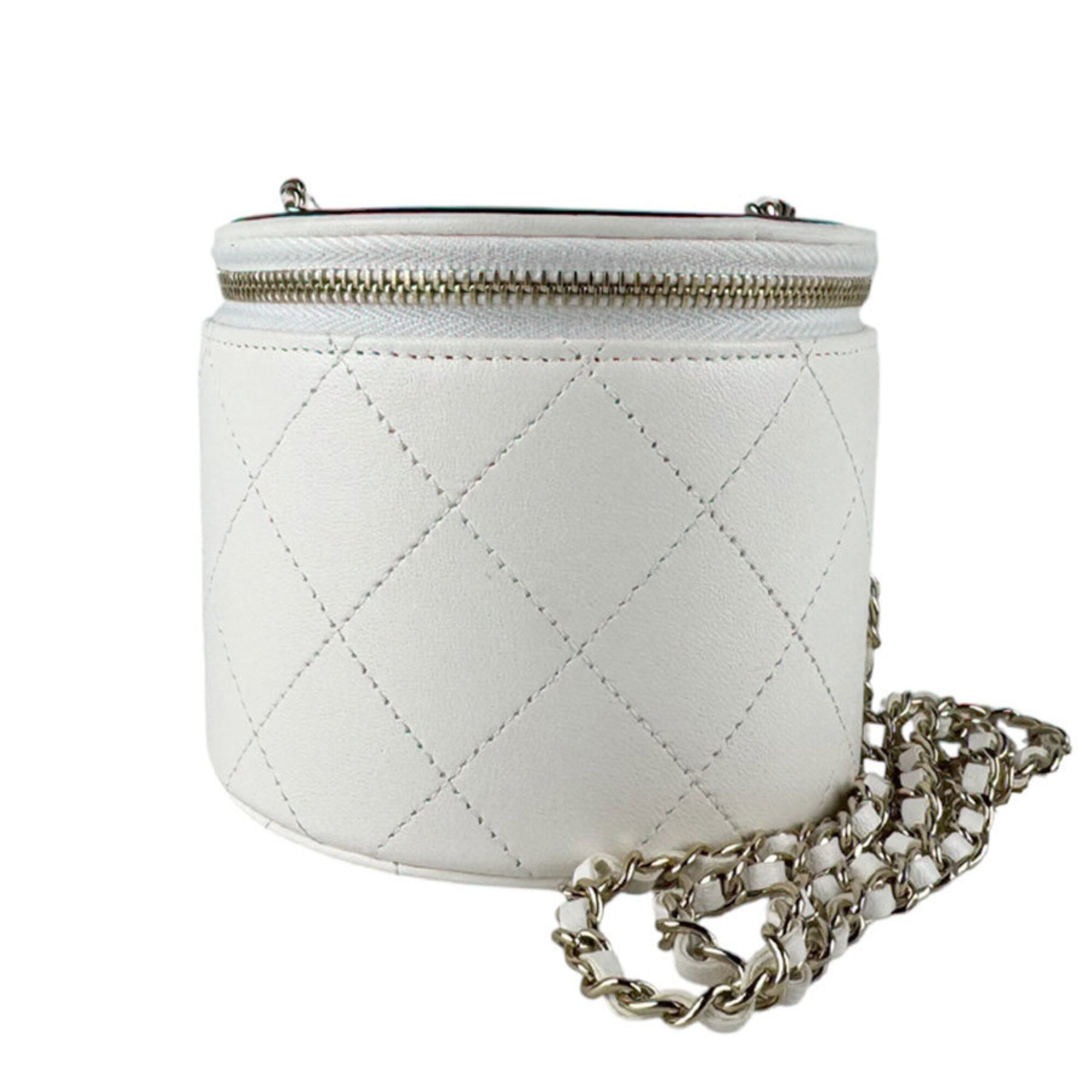 Chanel Black White Leather Shoulder Bag (Pre-Owned)