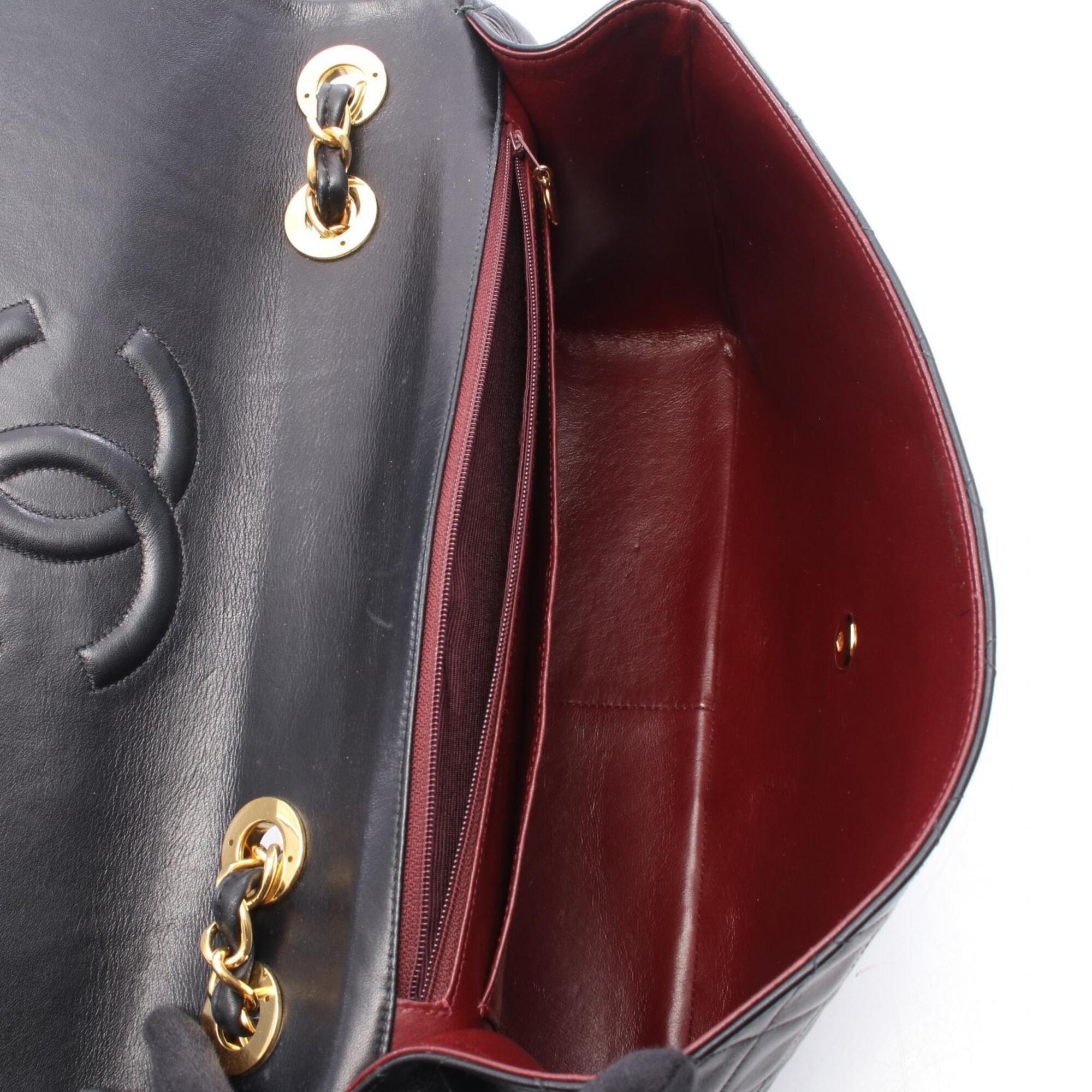 Chanel Black Leather Handbag Shoulder Bag (Pre-Owned)