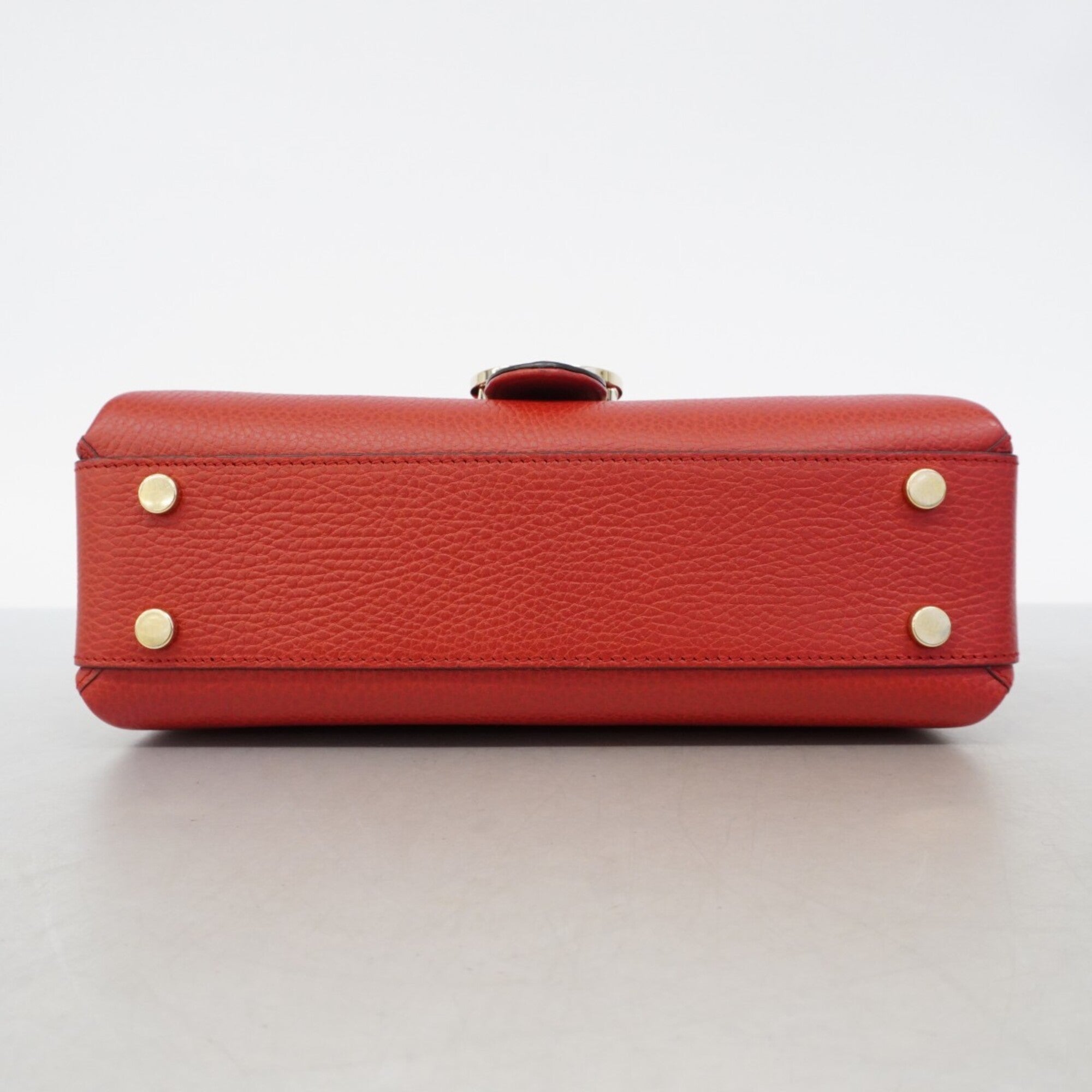 Gucci Red Color Leather Handbag (Pre-Owned)