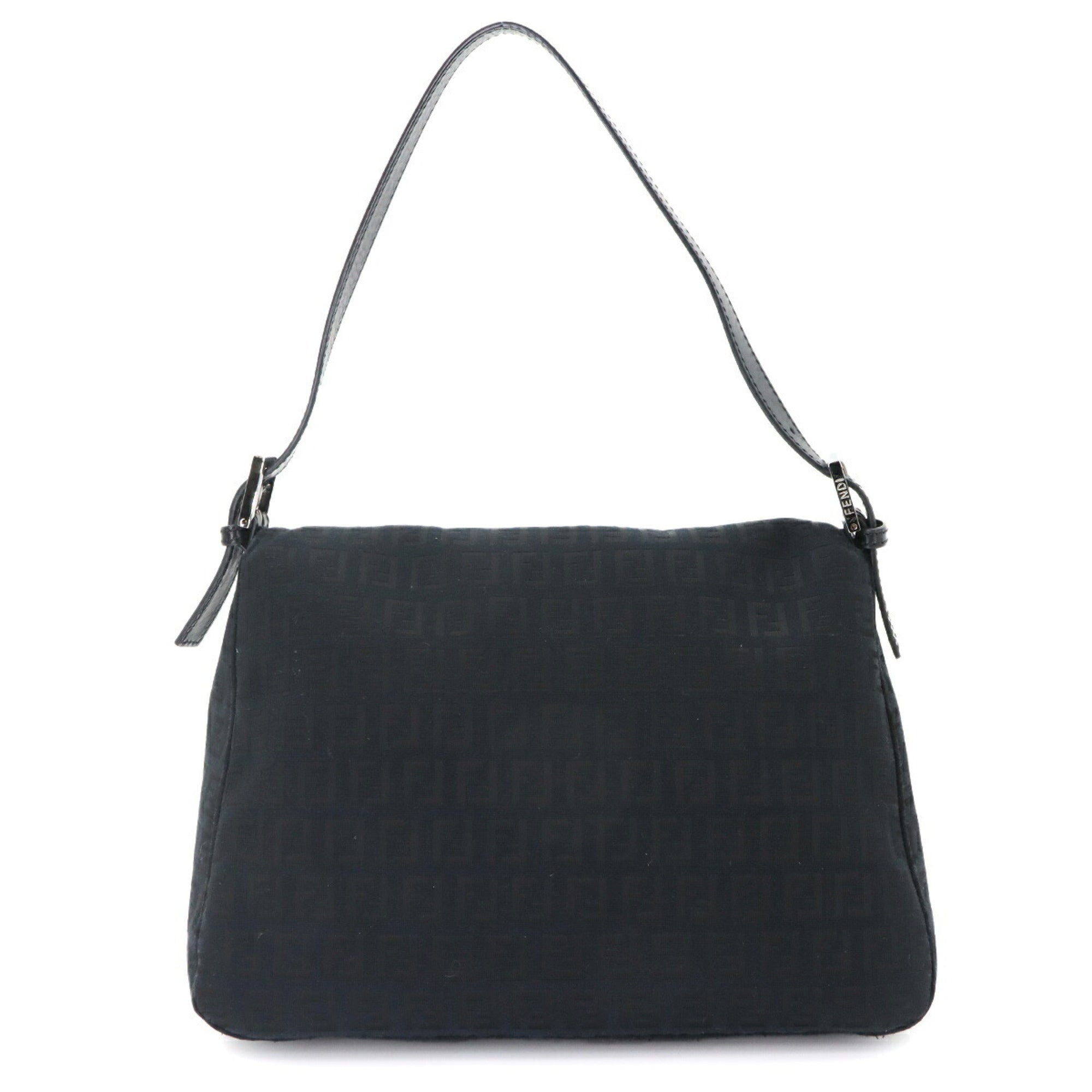 Fendi Black Canvas Leather Shoulder Bag (Pre-Owned)