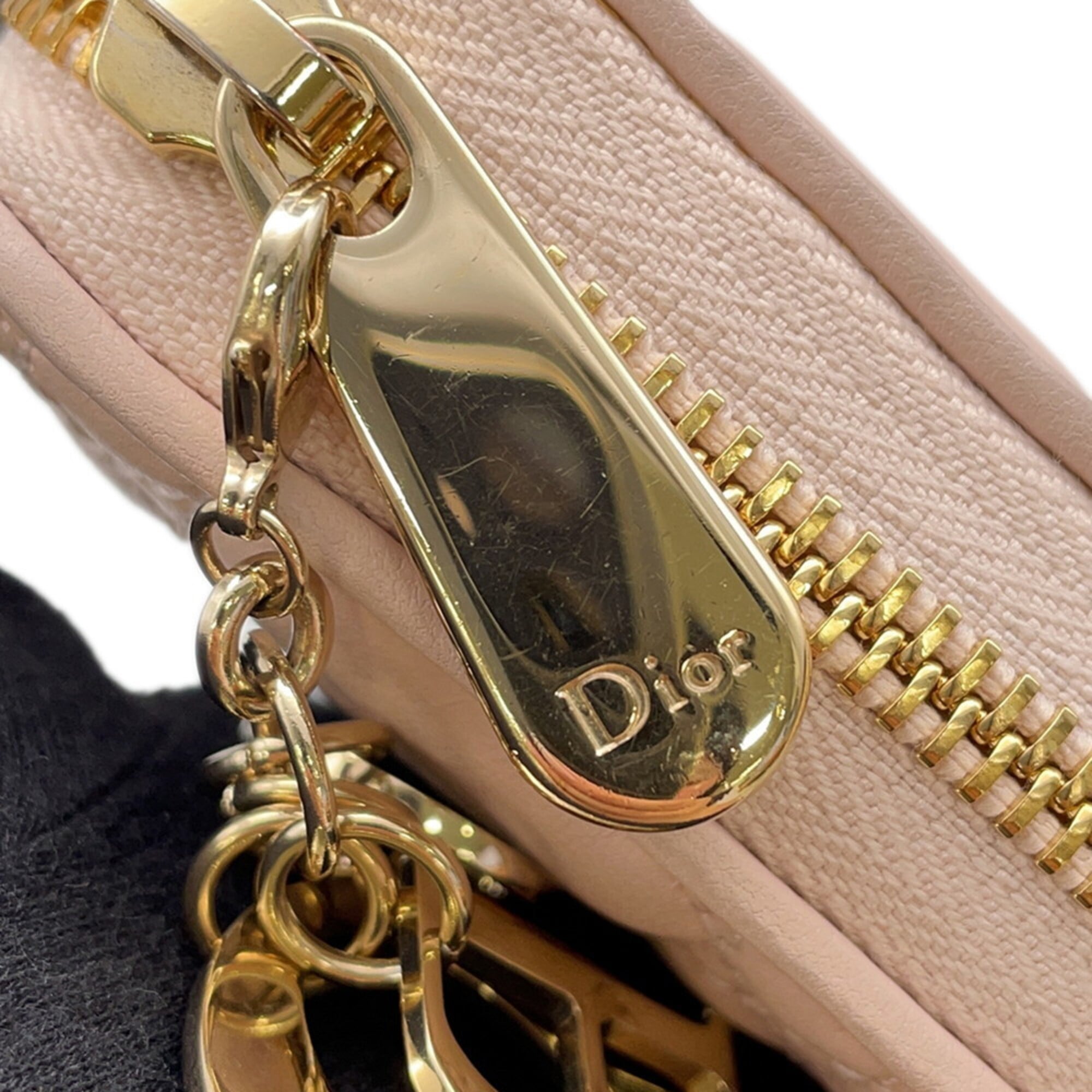 Christian Dior Pink Leather Long Wallet (Bi-Fold) (Pre-Owned)