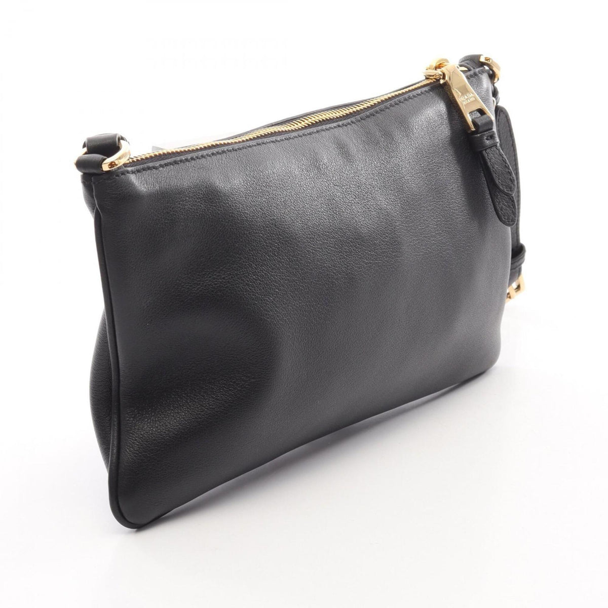 Prada Black Leather Handbag Shoulder Bag (Pre-Owned)