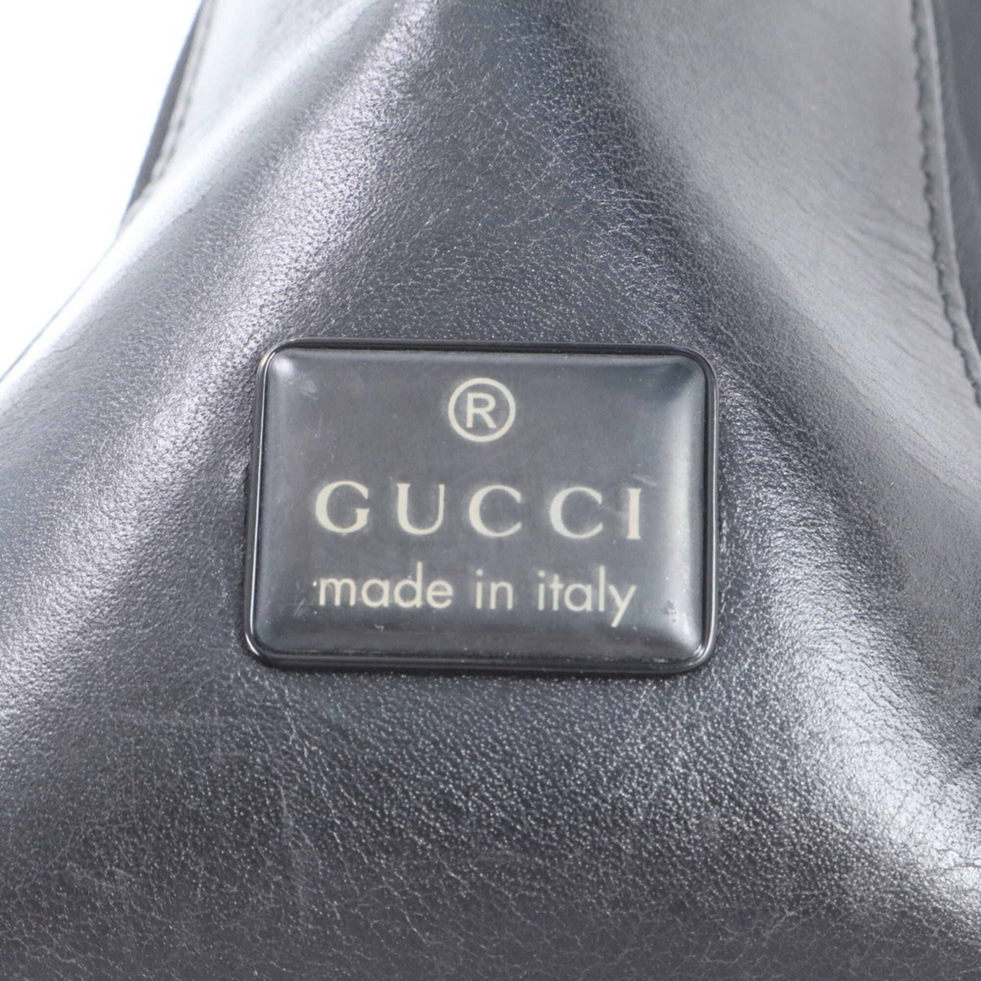 Gucci Black Leather Nylon Handbag Shoulder Bag Tote Bag (Pre-Owned)