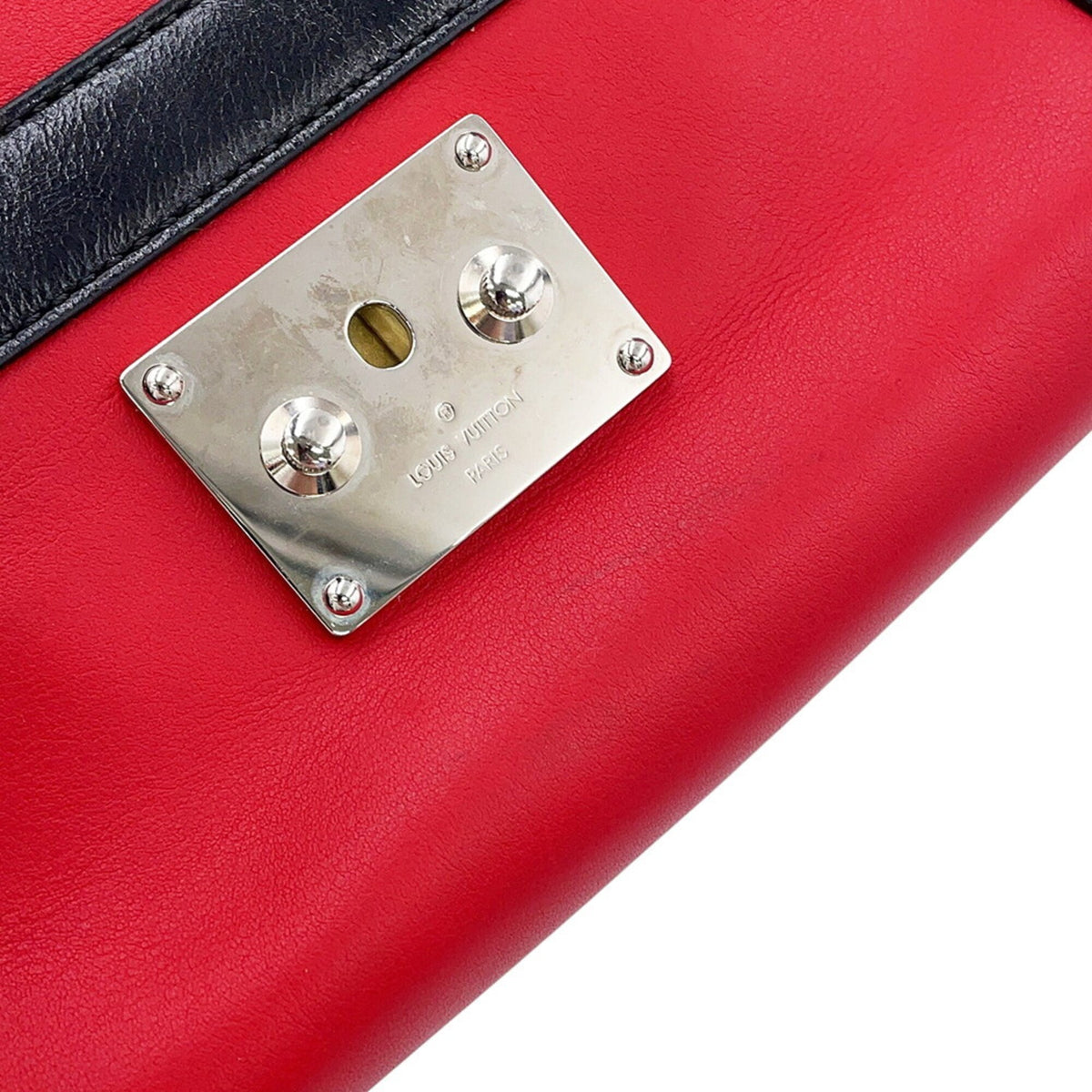 Louis Vuitton Noir Red Color Leather Shoulder Bag (Pre-Owned)
