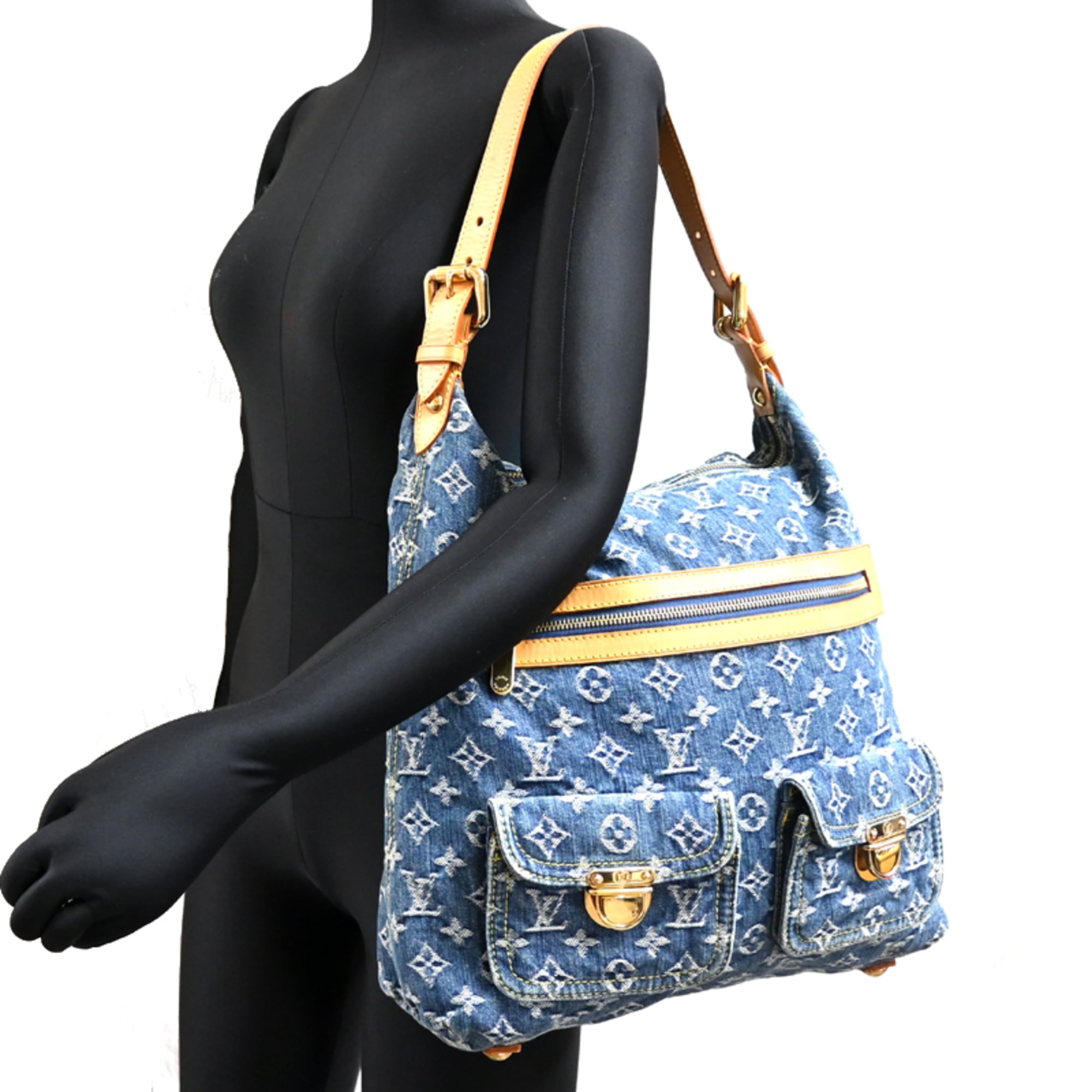 Louis Vuitton Blue Monogram Denim Shoulder Bag (Pre-Owned)