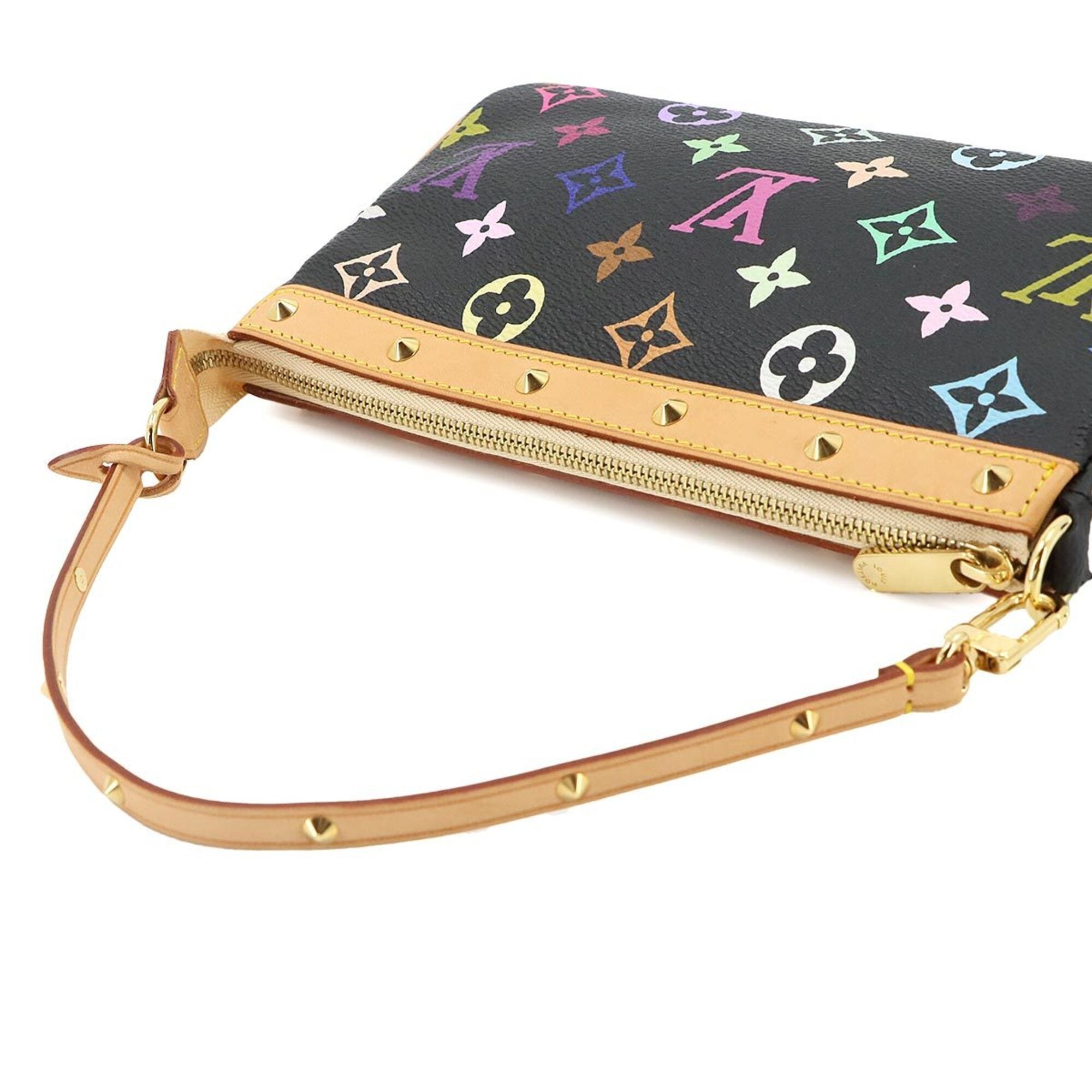 Louis Vuitton Multi-Color Noir Monogram Multicolore Handbag Pochette (Pre-Owned)