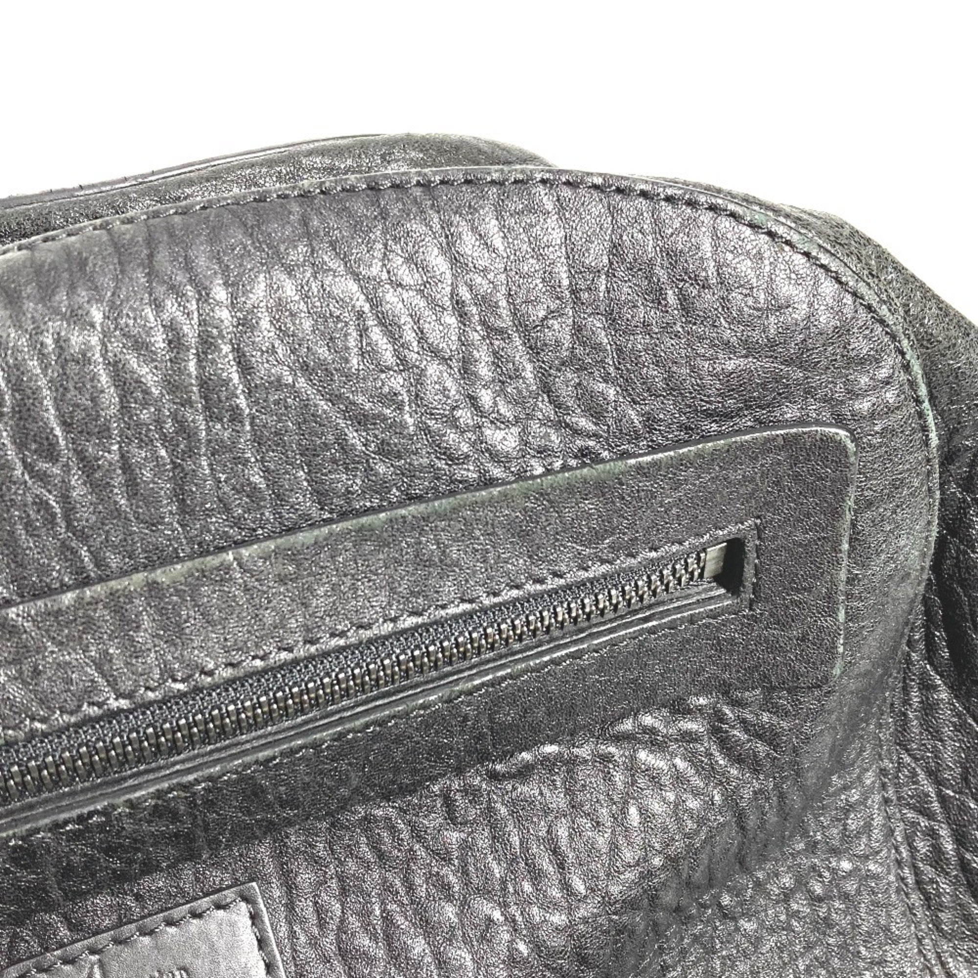 Christian Louboutin Black Red Color Leather Backpack (Pre-Owned)