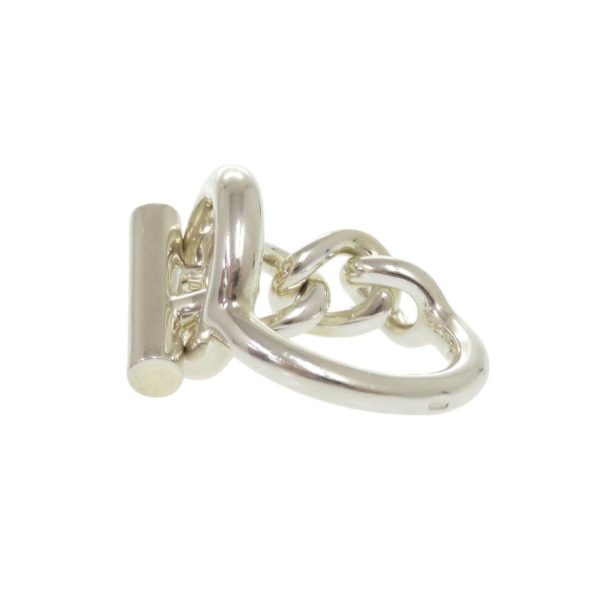 Hermes Silver Silver 925 Band Ring (Pre-Owned)