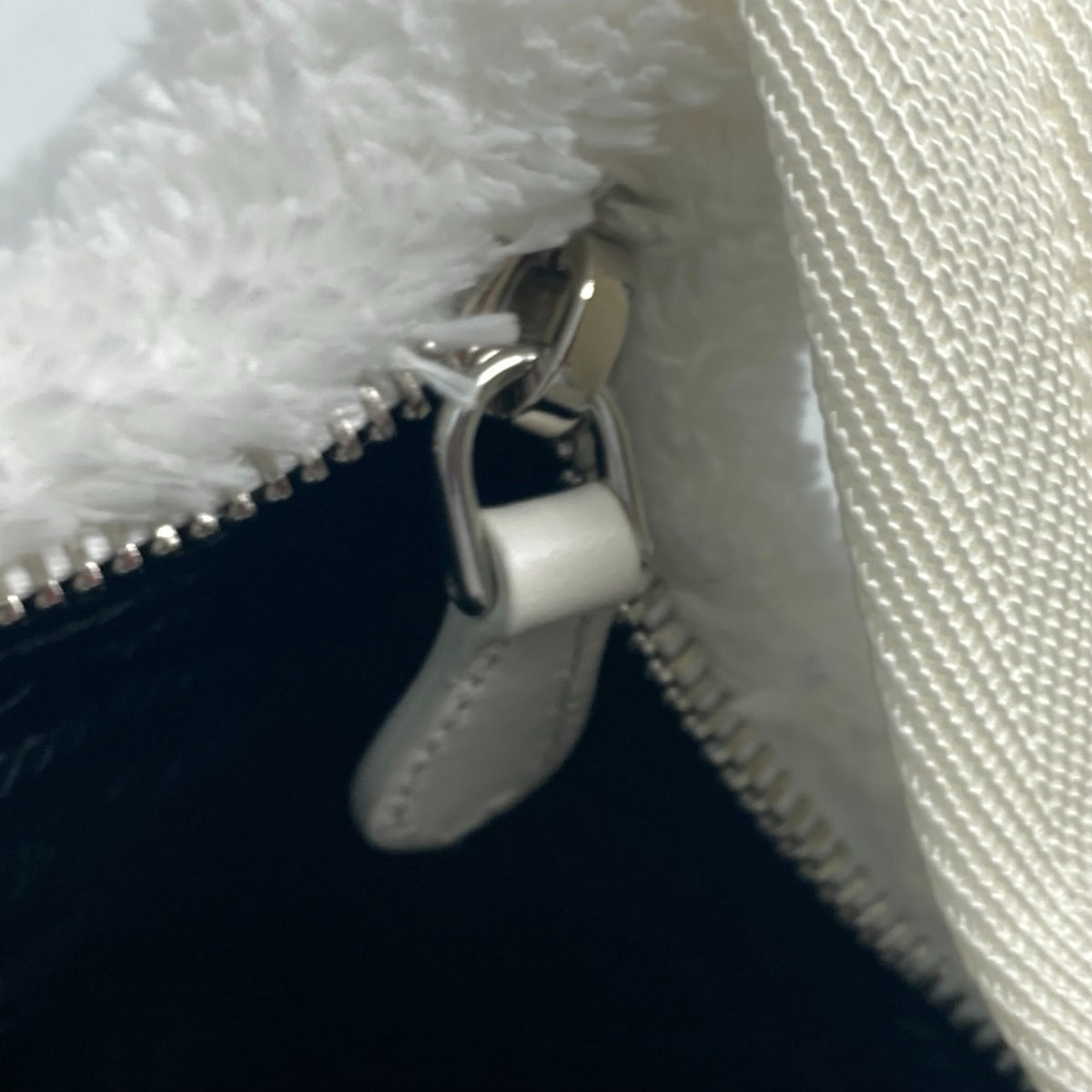 Prada Black White Fabric Handbag (Pre-Owned)