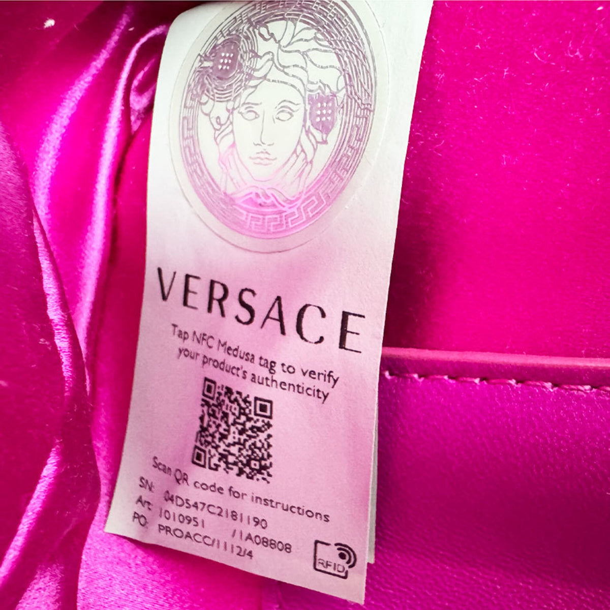 Versace Pink Satin Shoulder Bag (Pre-Owned)