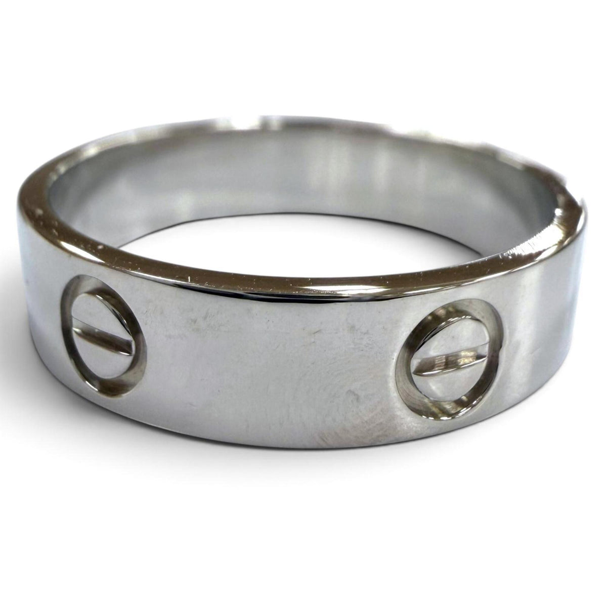 Cartier Silver Platinum 950 Band Ring (Pre-Owned)