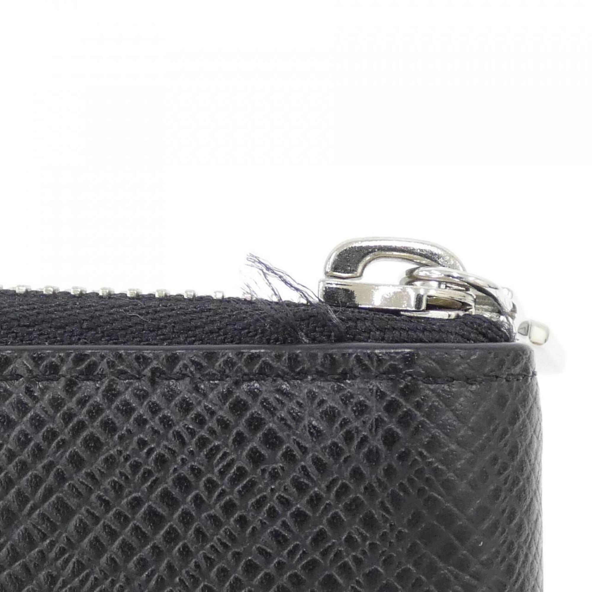Louis Vuitton Black Leather Long Wallet (Bi-Fold) (Pre-Owned)