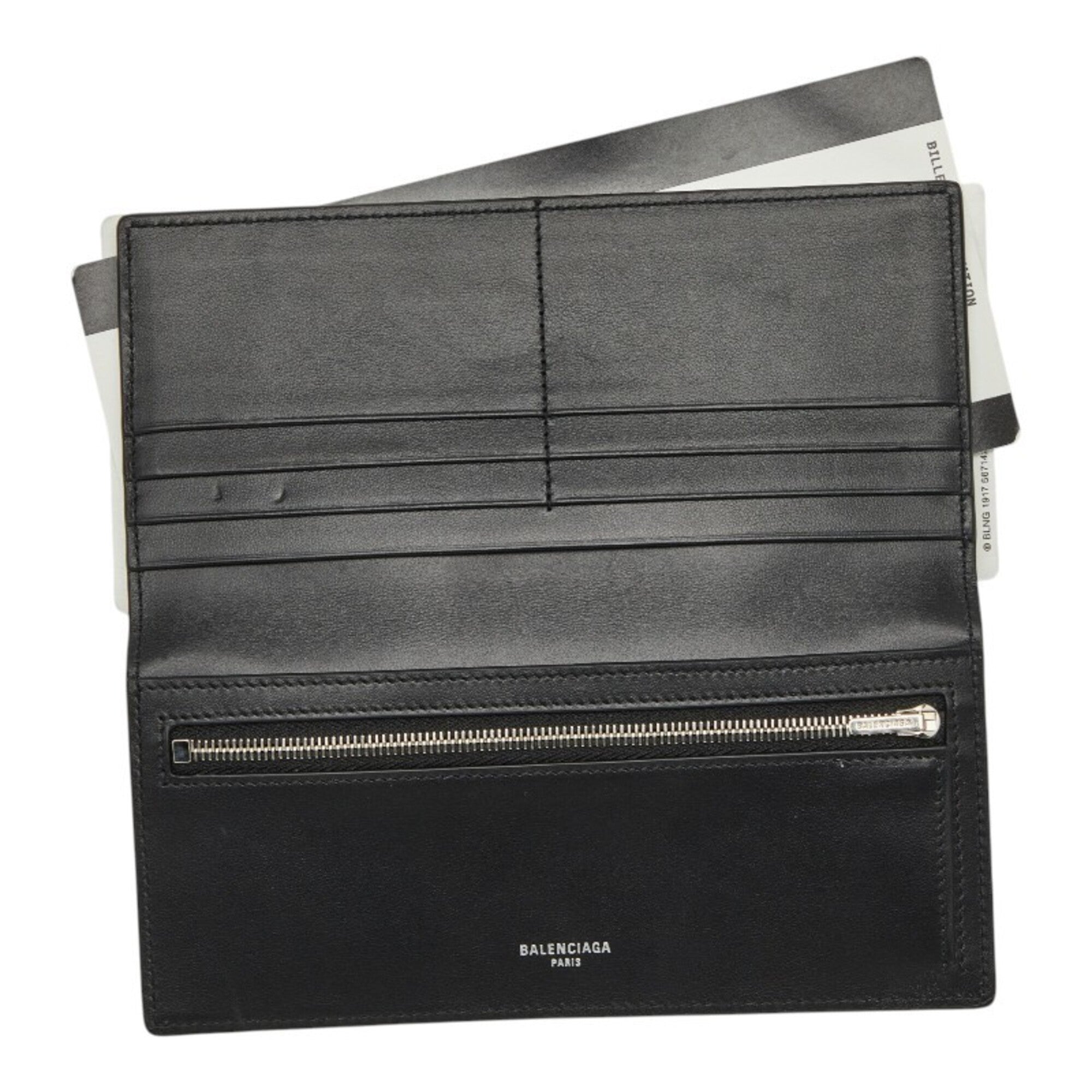Balenciaga Black Leather Long Wallet (Bi-Fold) (Pre-Owned)