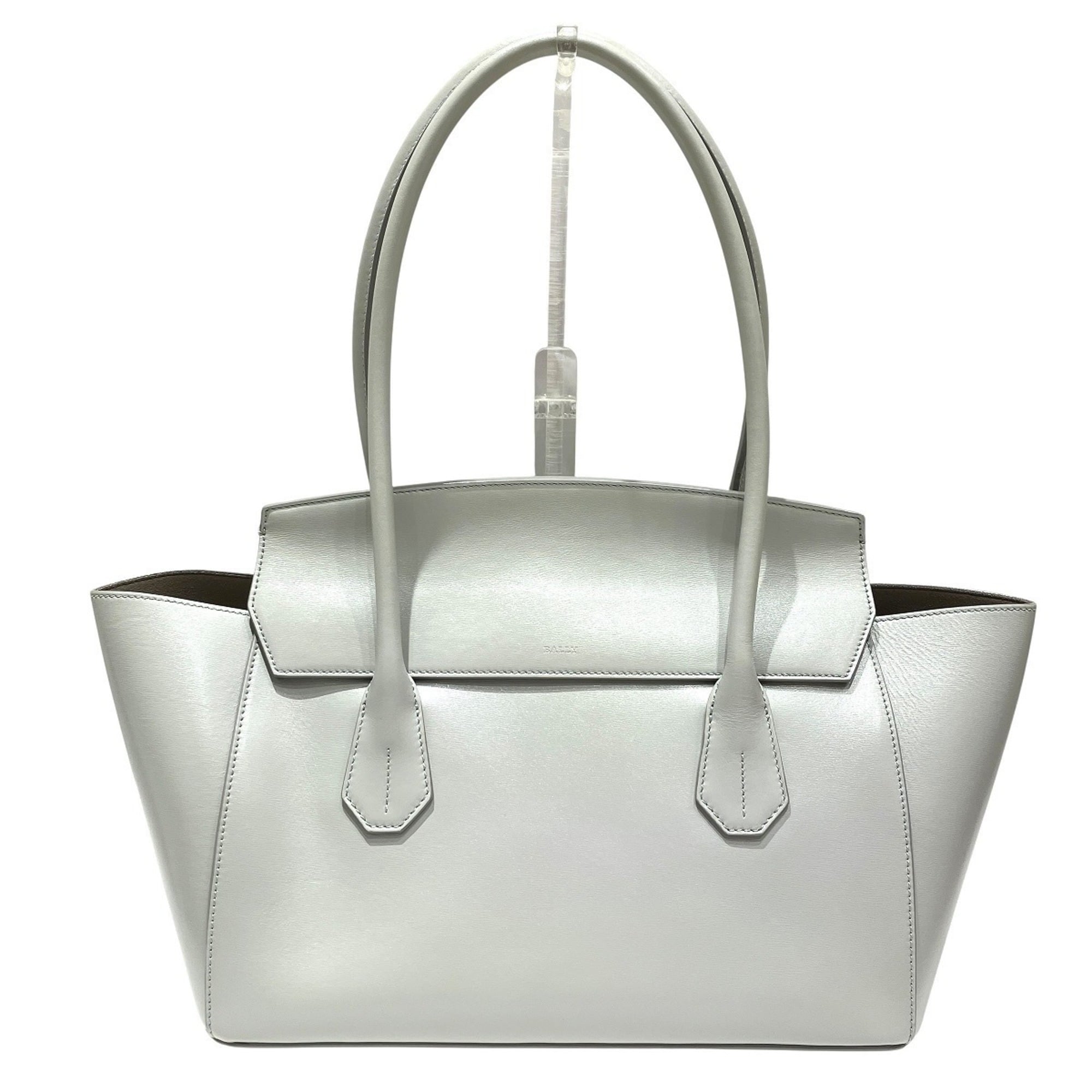 Bally Gray Leather Handbag (Pre-Owned)