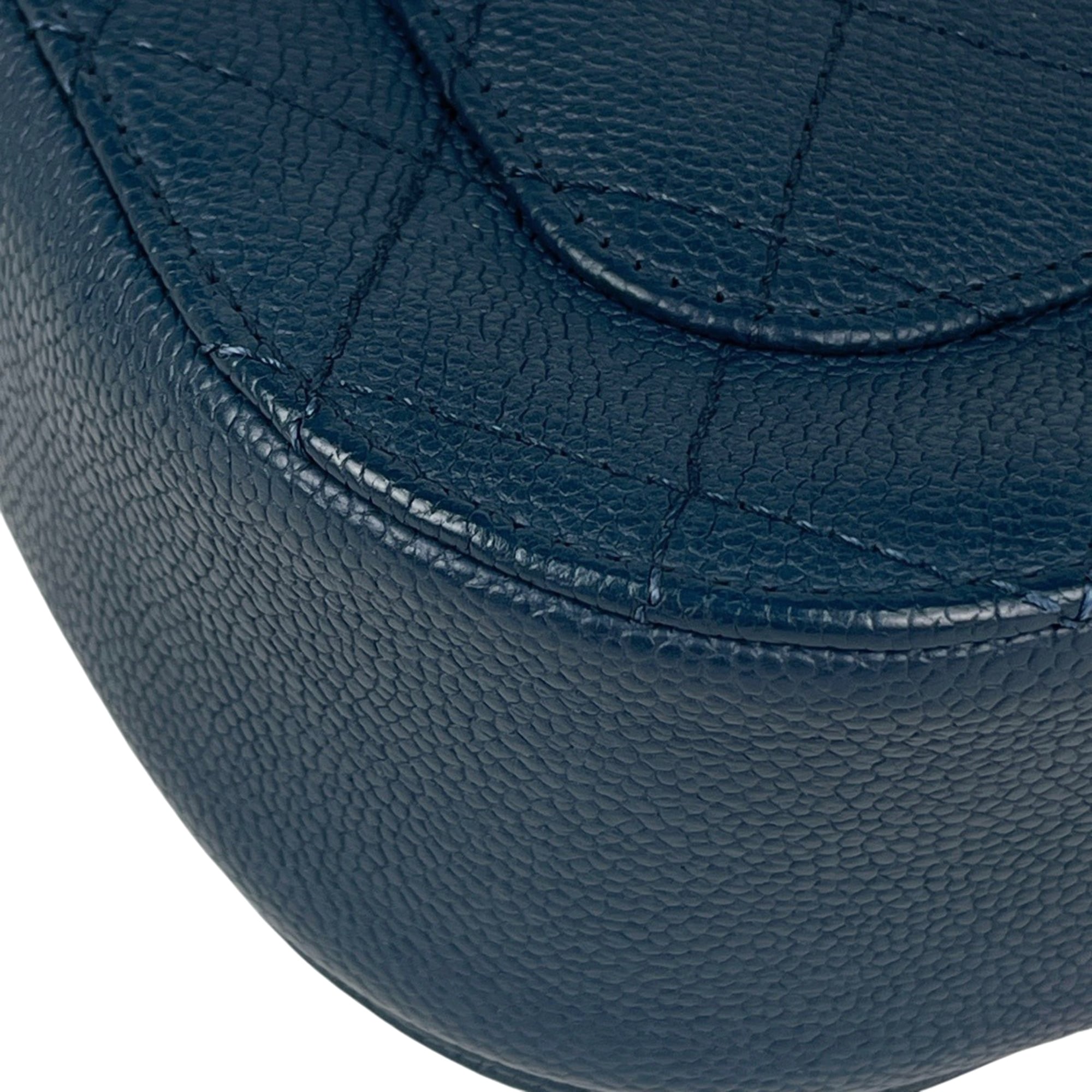 Chanel Blue Grained Calfskin Shoulder Bag (Pre-Owned)