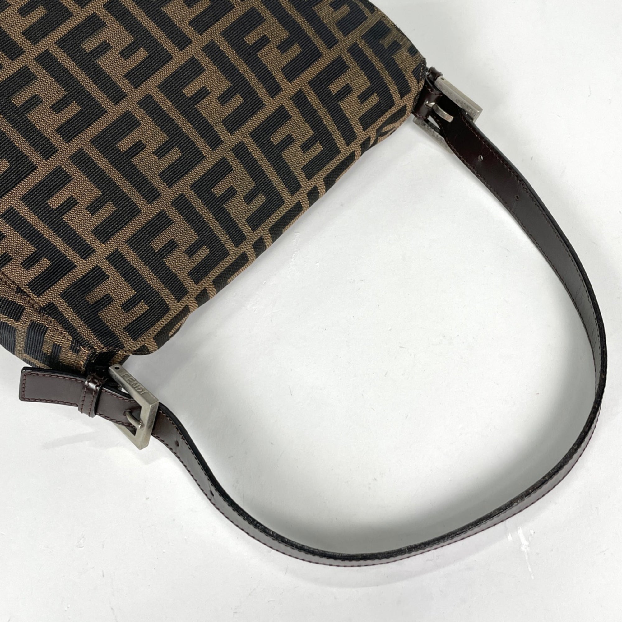 Fendi Brown Canvas Leather Shoulder Bag (Pre-Owned)