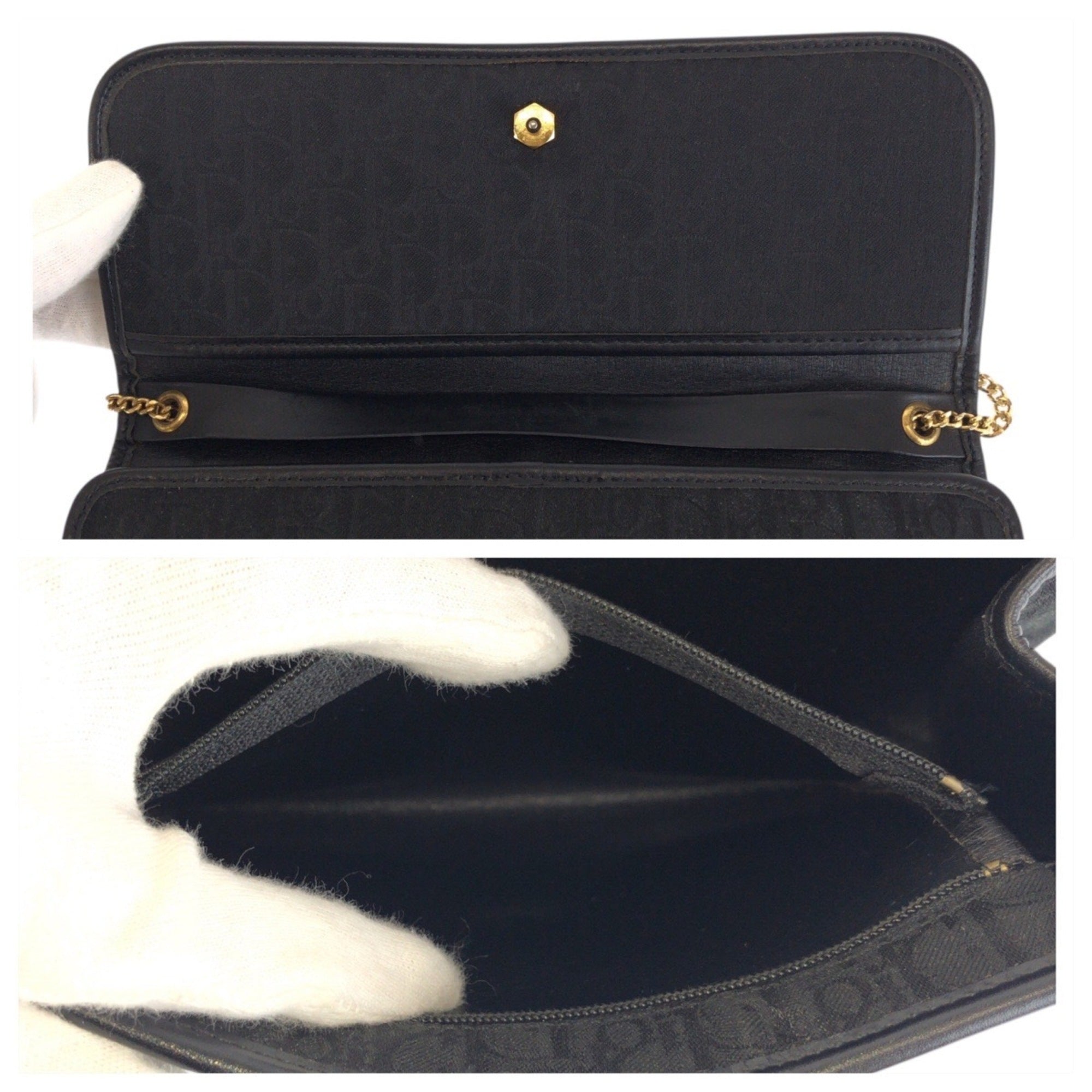 Christian Dior Black Canvas Pochette Shoulder Bag (Pre-Owned)