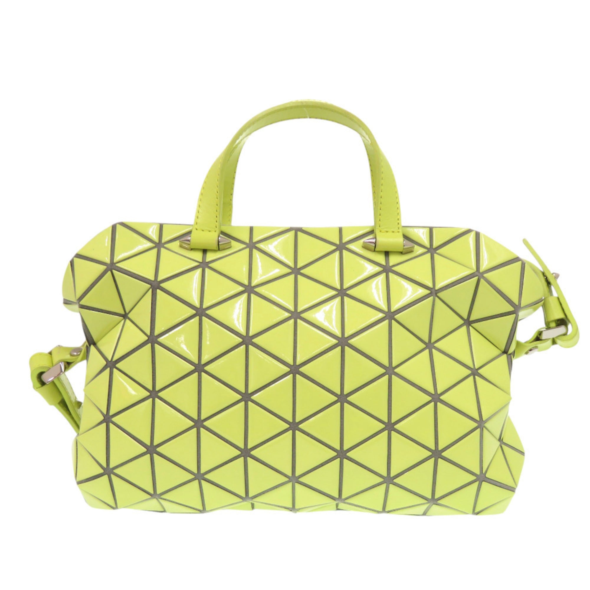 Issey Miyake Yellow Elastane Leather Handbag Shoulder Bag (Pre-Owned)