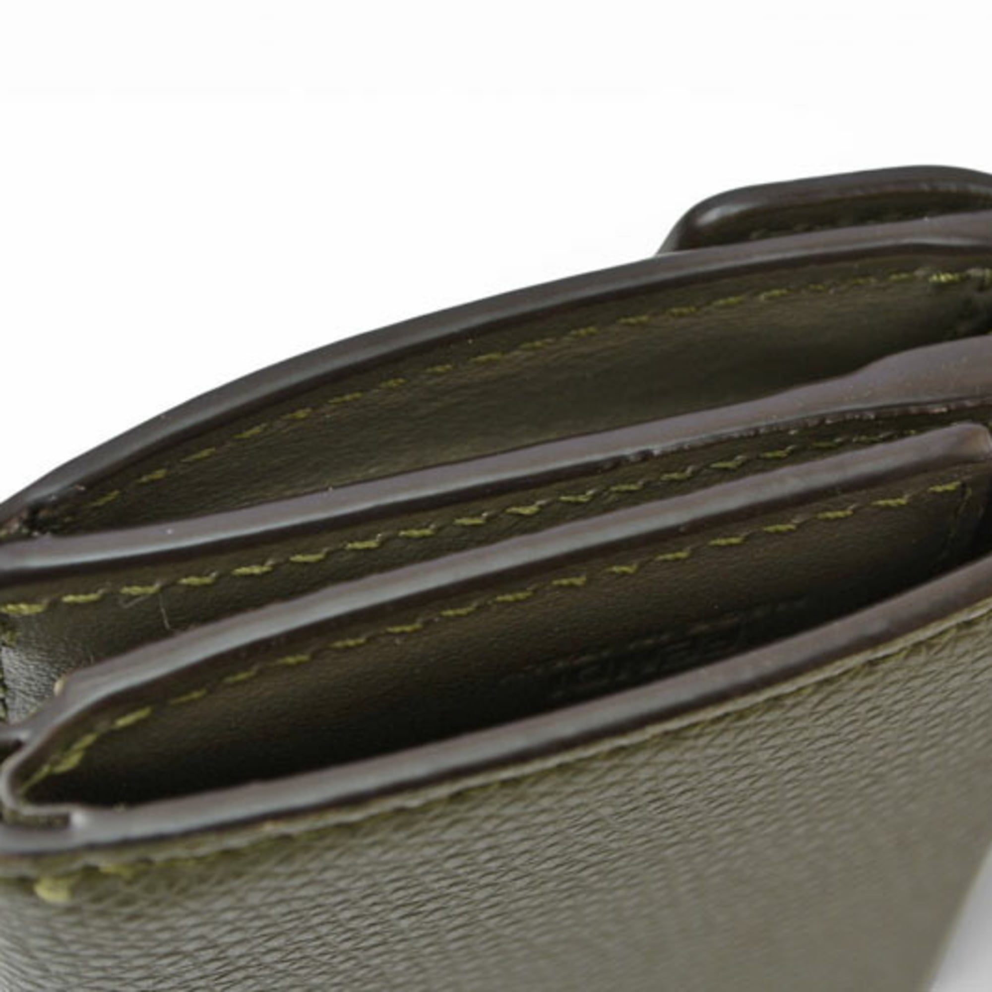 Fendi Khaki Leather Wallet (Tri-Fold) (Pre-Owned)